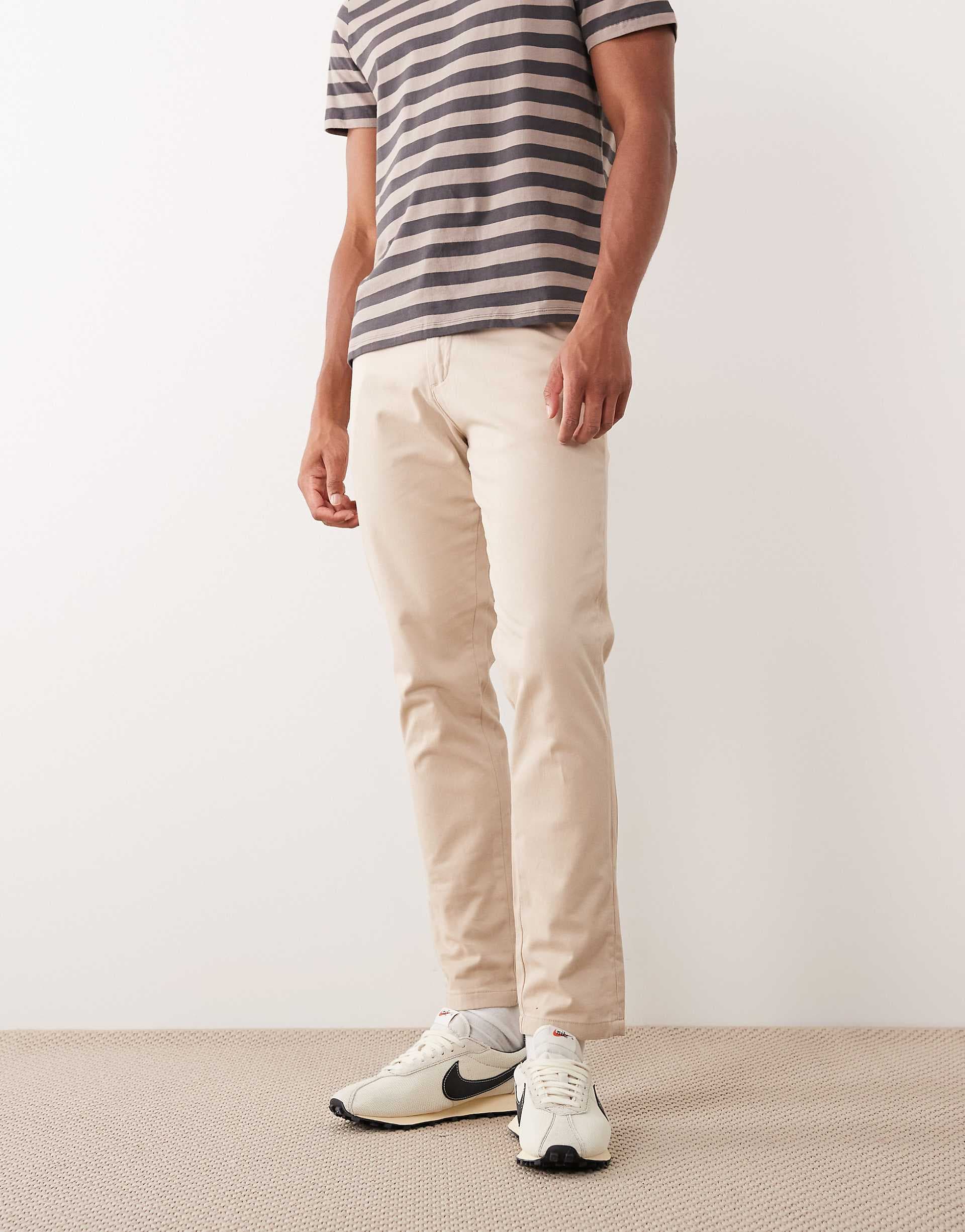 Jack & Jones Intelligence slim fit chino pants in beige