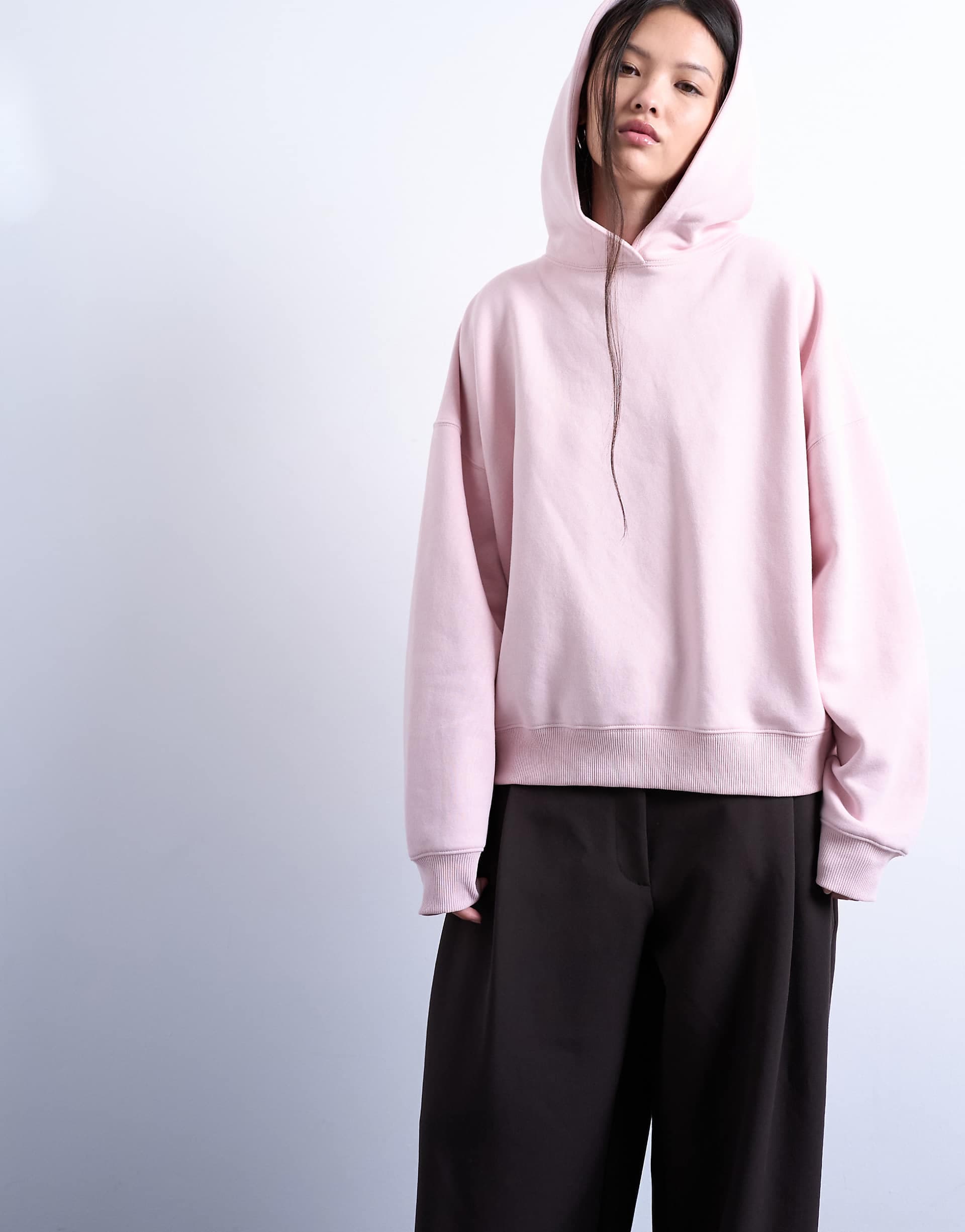 Topshop ultimate hoodie in light pink