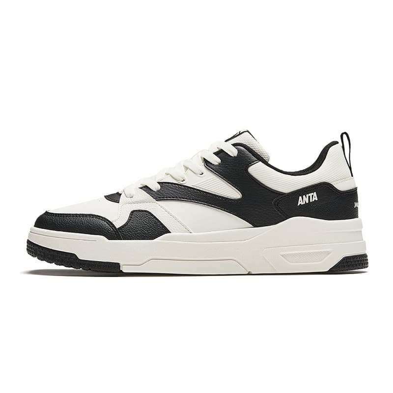 Anta Slip-Resistant Cushioned Wear-Resistant Low-Top Skate Shoes Men's White/Black