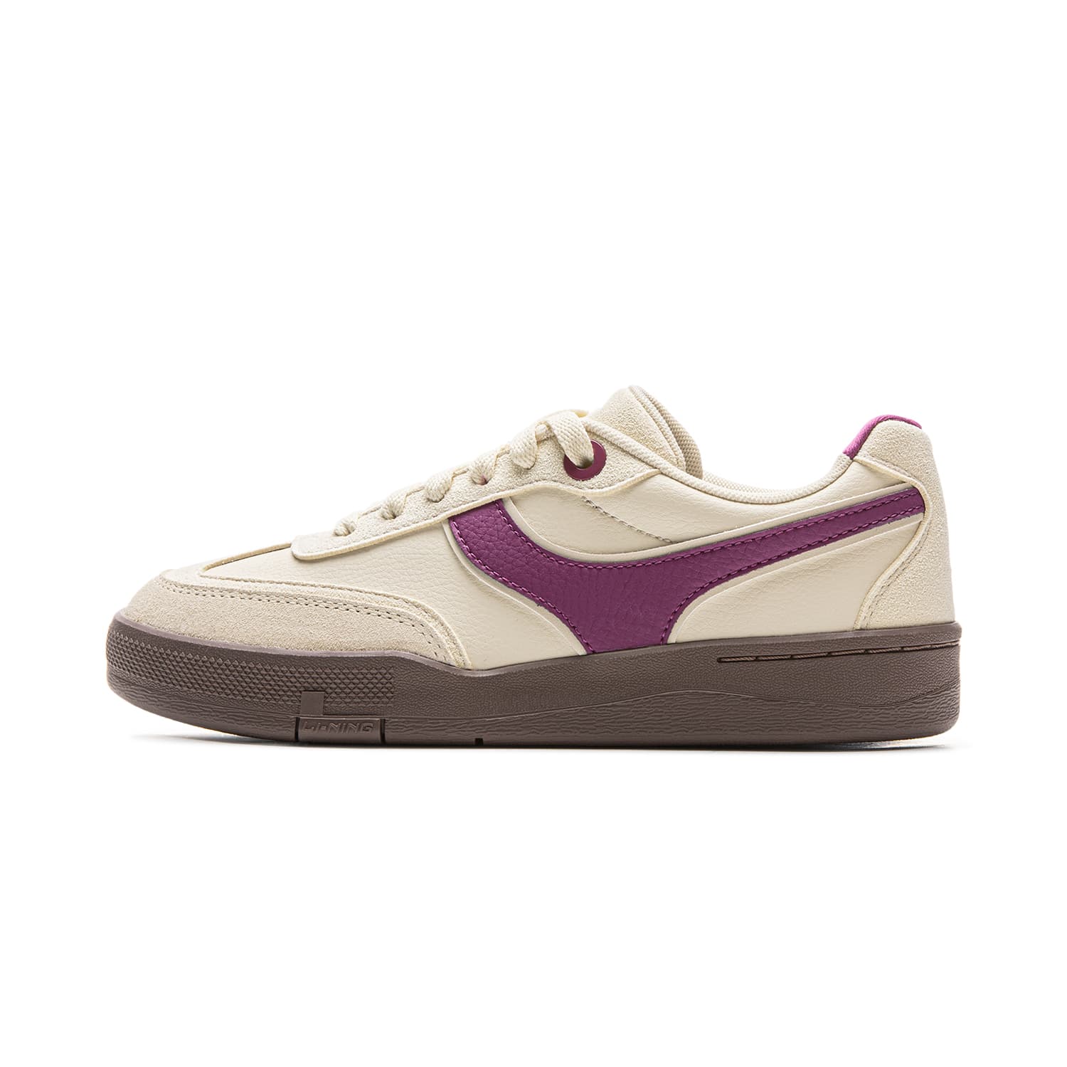 LiNing Zhengrong 92S Thin Sole German Training Shoes Versatile Fashion Retro Trendy Classic Comfortable Wear-Resistant Balanced Lightweight Low-Top Sneakers Women's White Purple