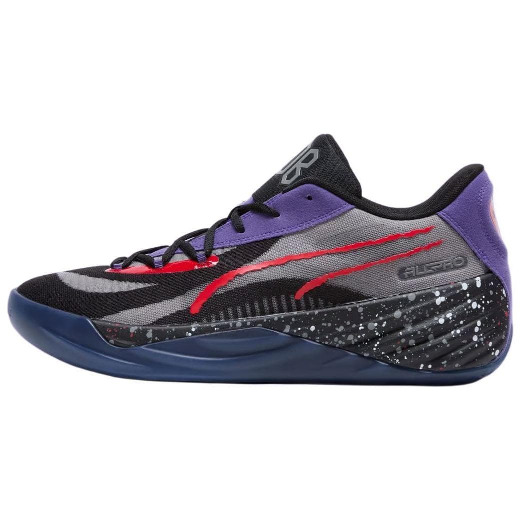 RJ Barrett x PUMA All Pro Nitro Slip Resistant Abrasion Resistant Low top Basketball Shoes Men's Black Purple