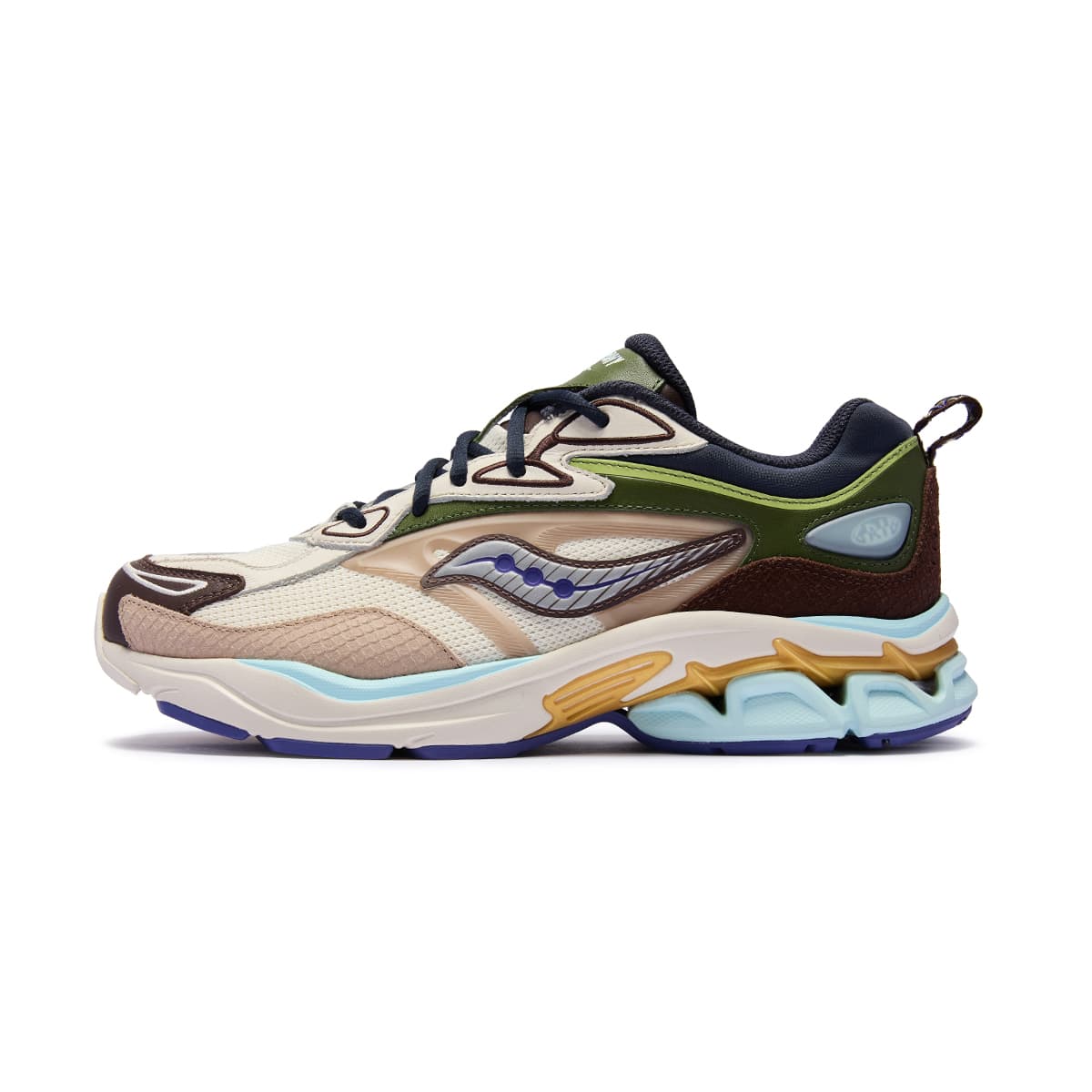 Saucony GRID FUSION Year of the Snake CNY Colorway Comfort Breathable Low-Top Casual City Commuter Running Shoes Unisex Beige Green Brown