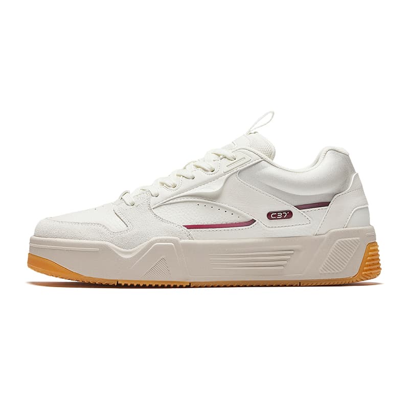 Anta C37 Series Slip-Resistant Cushioning Wear-Resistant Low-Top Skateboard Shoes Men's White Red