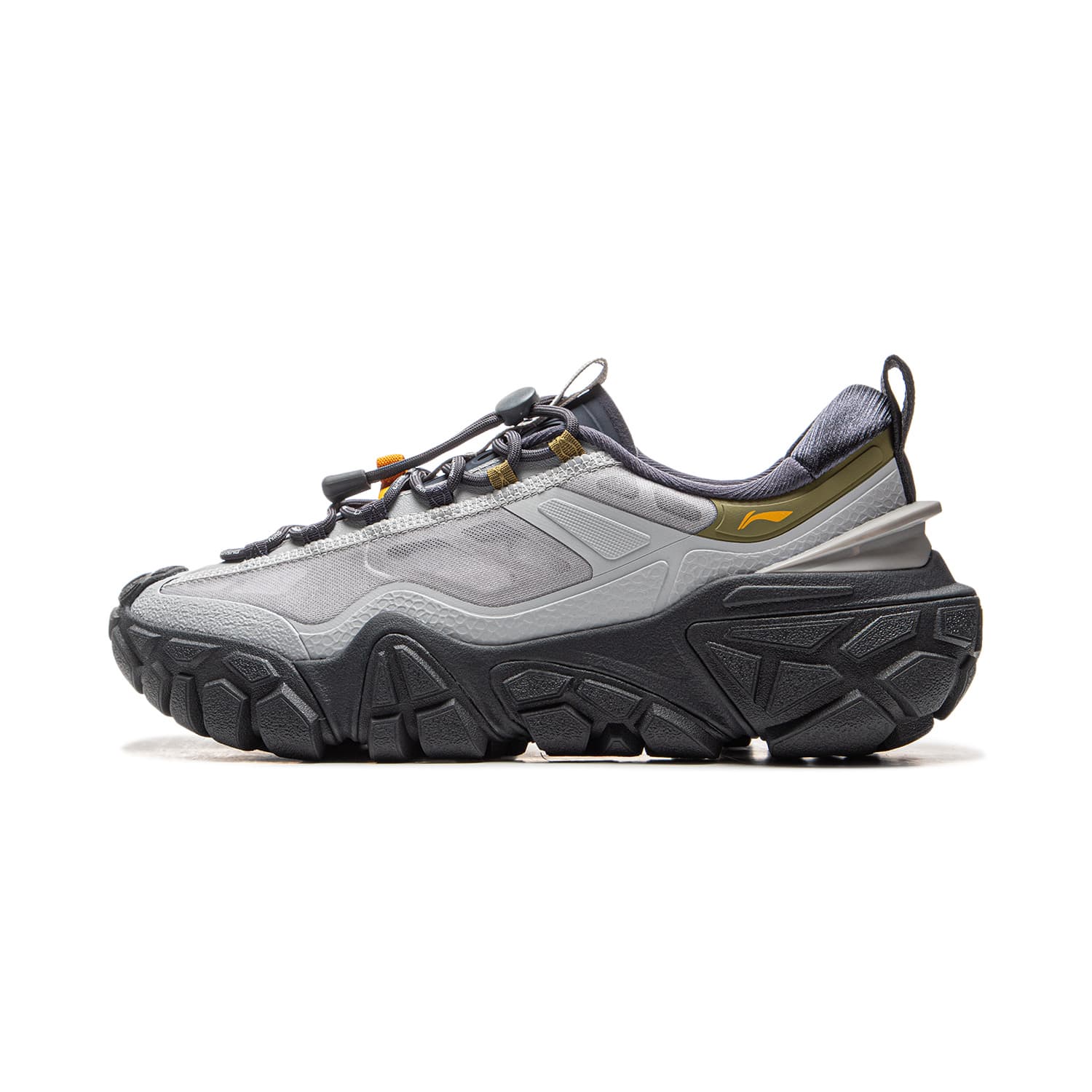 LiNing Dune Sport Fashion Versatile Comfortable Cushioned Slip-Resistant Wear-Resistant Low-Top Casual Shoes Men's Quiet Grey