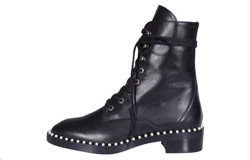 Stuart Weitzman Leather Mid-Cut Ankle Boots Women's Black