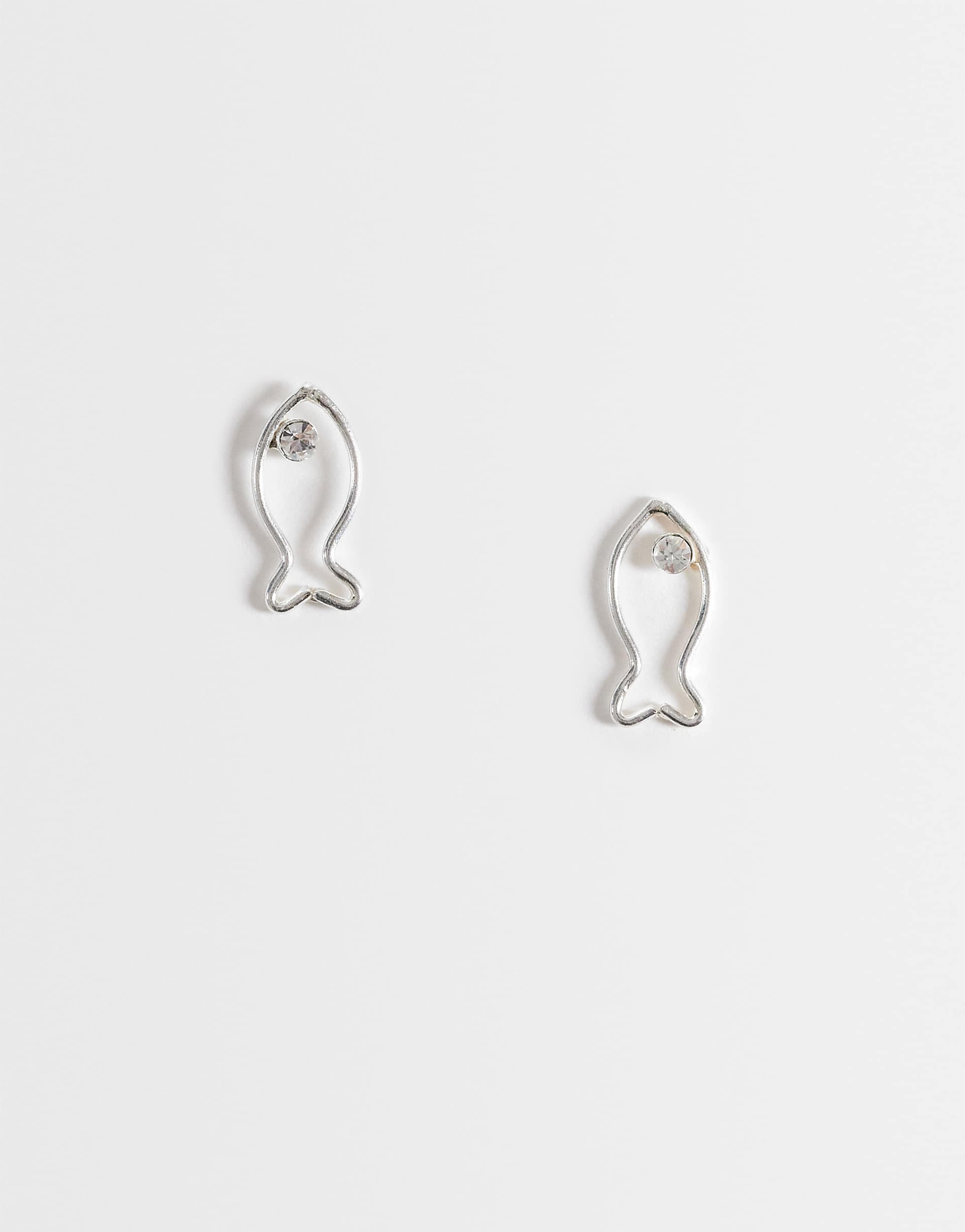 Kingsley Ryan gemset fish stud earrings in sterling silver