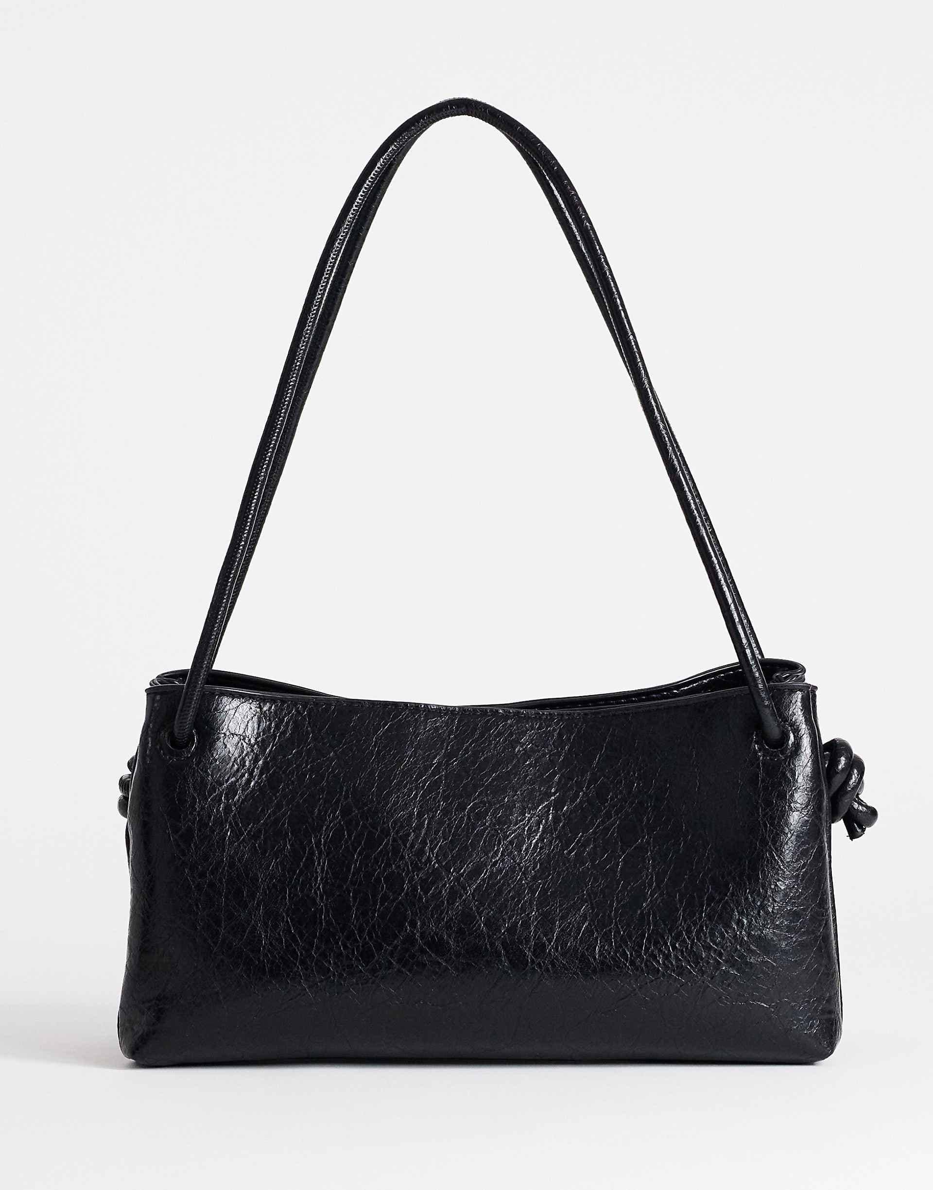 Topshop Shelby medium flat bowler in black