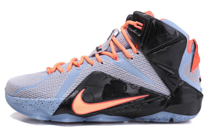 Nike Lebron 12 Easter Non-slip Lightweight Mid-Top Performance Basketball Shoes Men's Black Purple