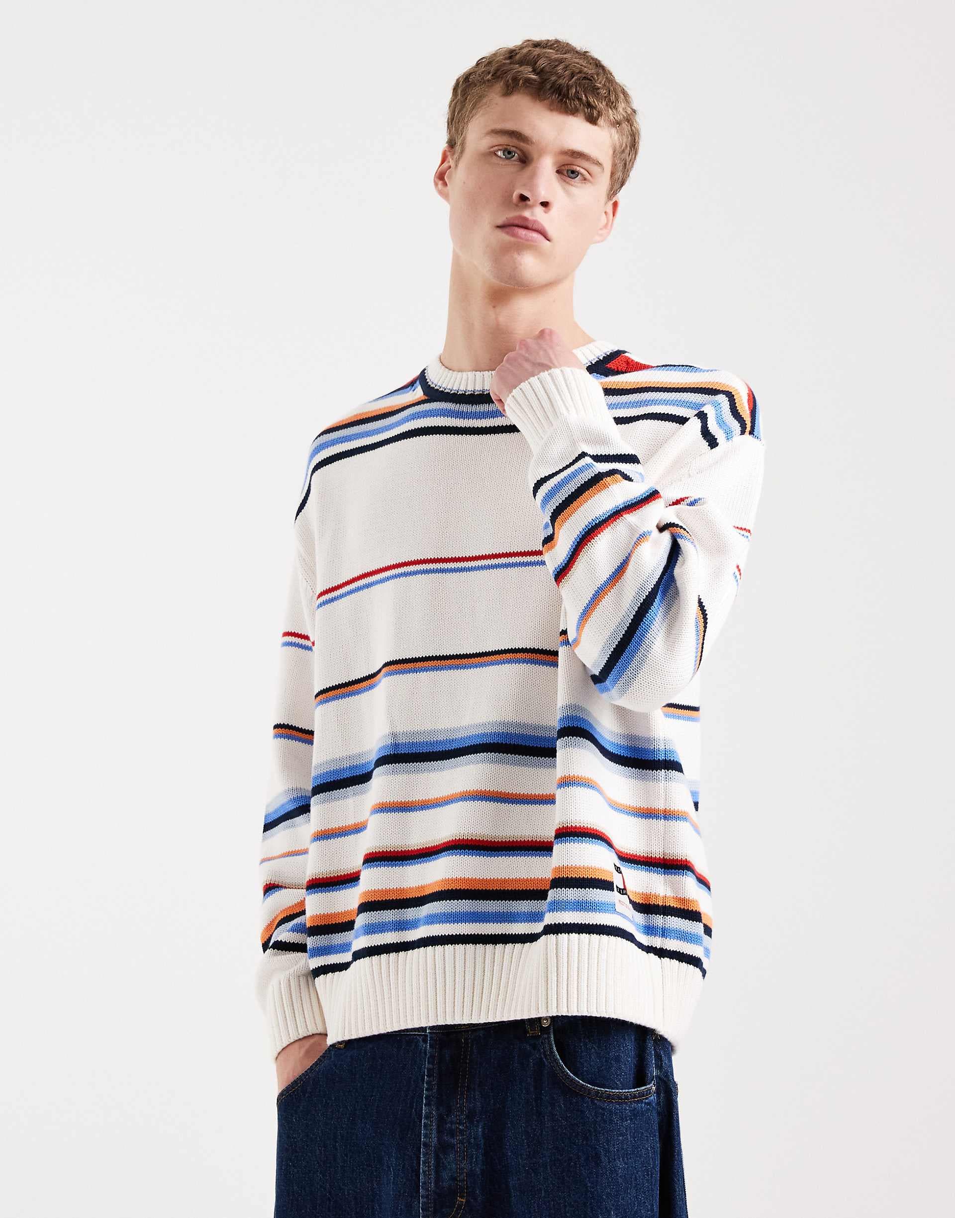 Tommy Jeans 90s sweater in cream stripes