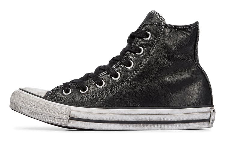 Converse Chuck Taylor All Star Vintage Leather Retro Distressed Lightweight High-Top Canvas Sneakers Unisex Black