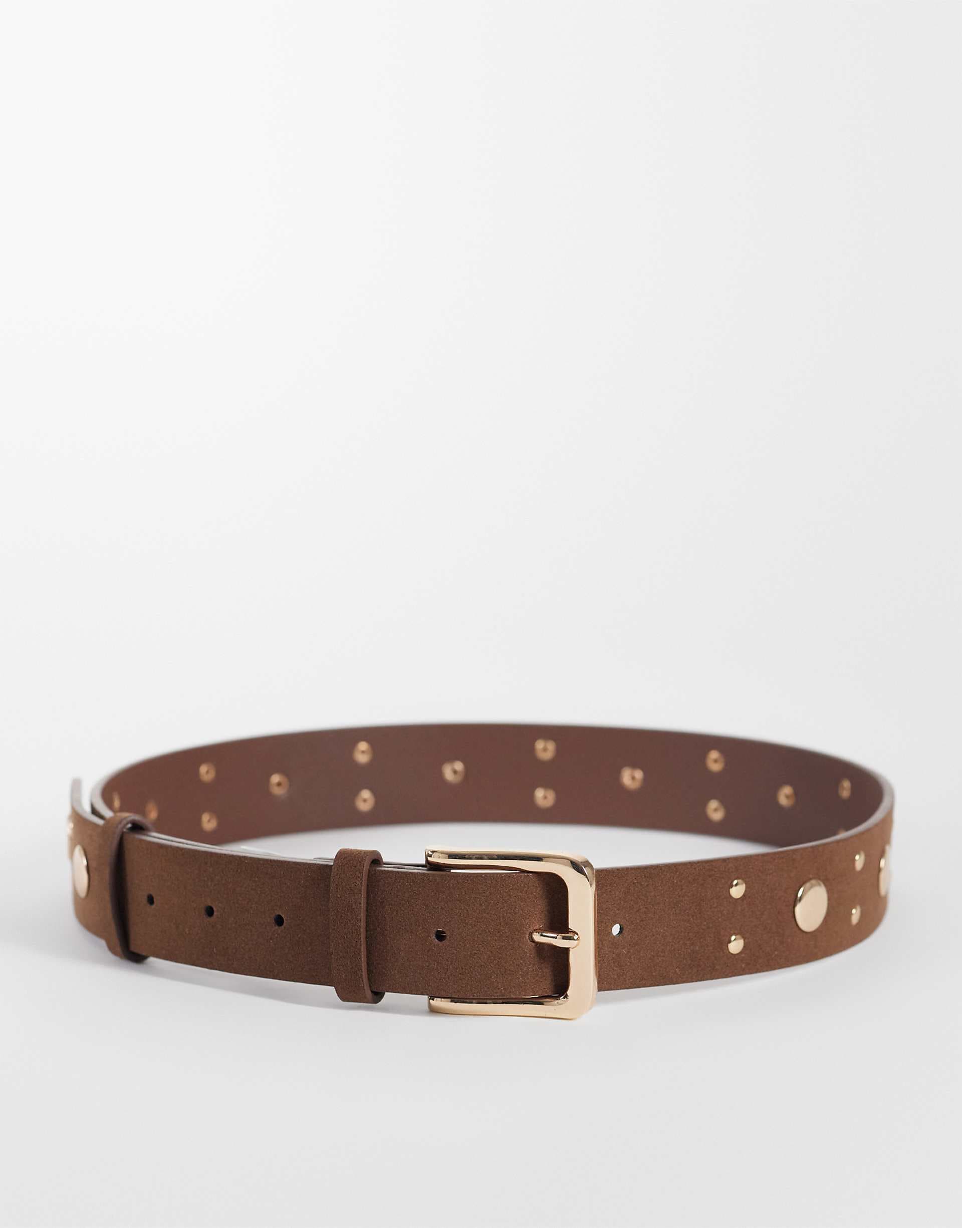 My Accessories studded belt in brown