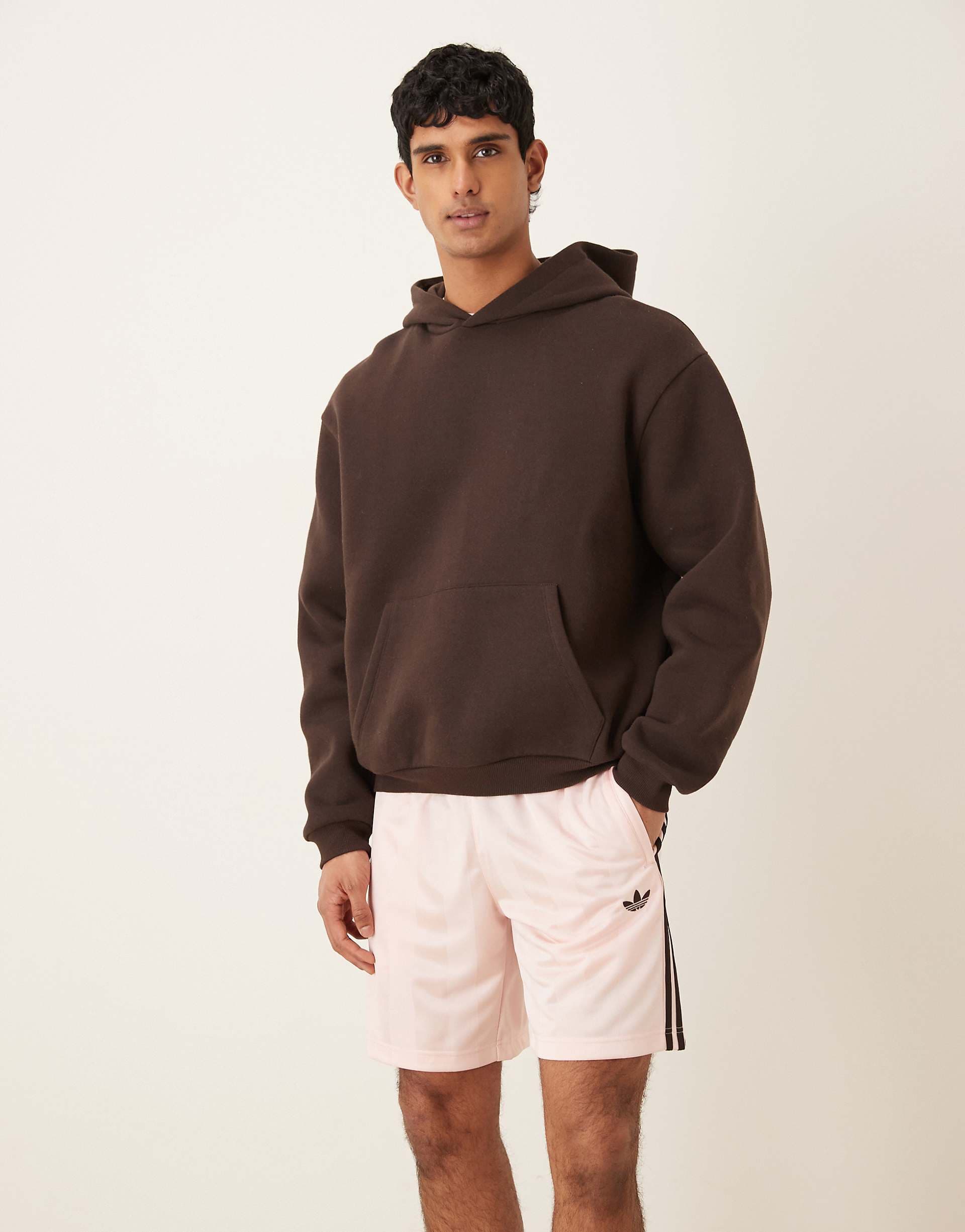 adidas Originals 3-Stripes shorts in dusty pink