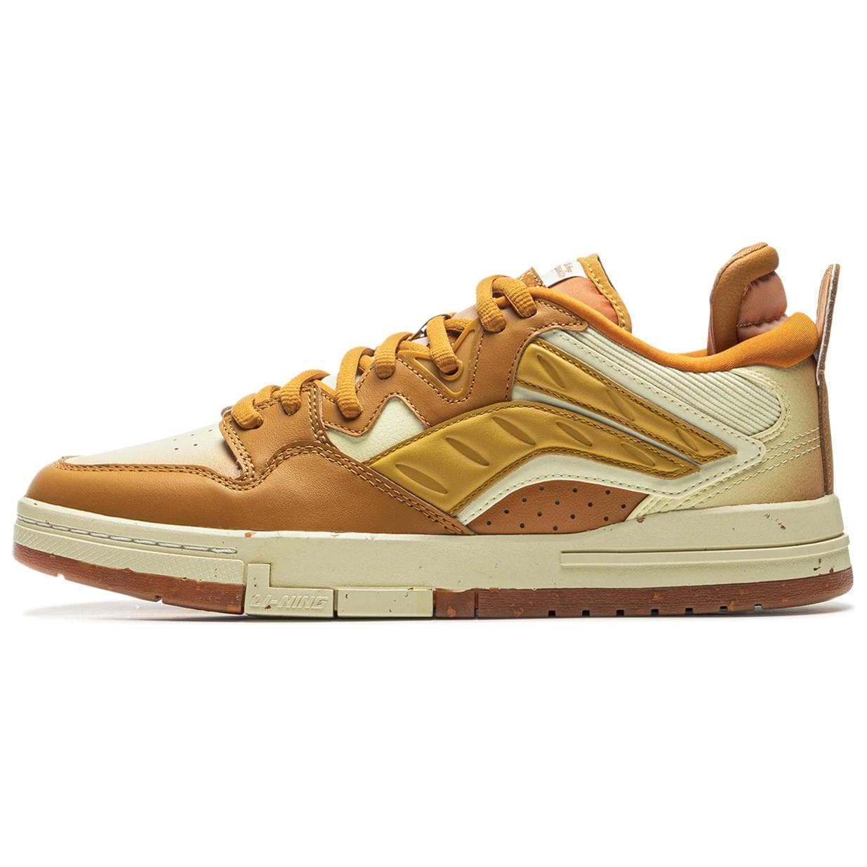 LI-NING China Weiwu Pro Special Story Edition Comfortable Versatile Anti-Slip Durable Low-Top Sneakers Men's Yellow Brown