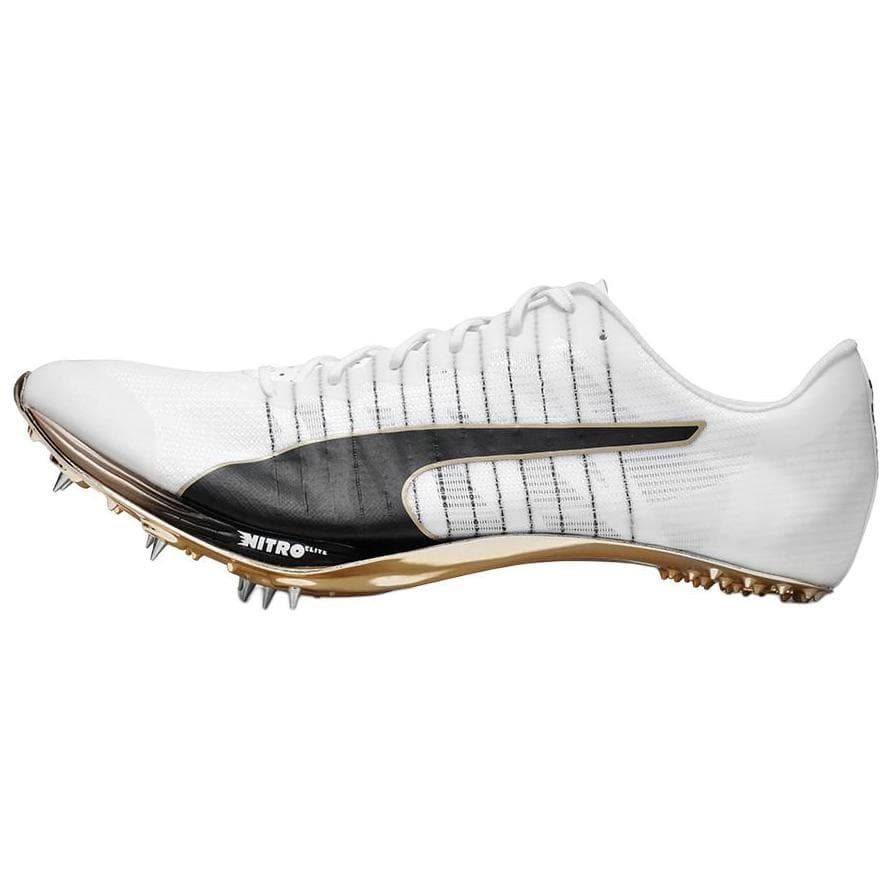 PUMA evoSPEED Sprint Nitro 2 "GOLD" Track and Field Elite Exclusive Color Comfortable Anti-Slip Wear-Resistant Low-Top Sprint Running Shoes Unisex White-Black