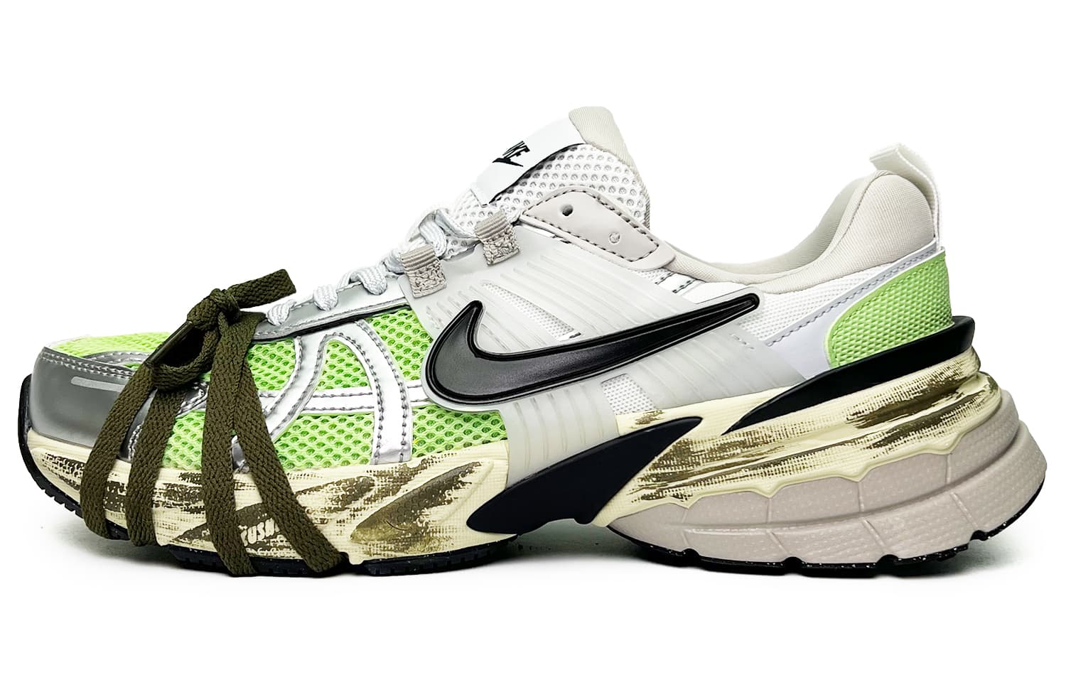 Nike V2K Run Running Shoes Women's Low-Top Green/Silver