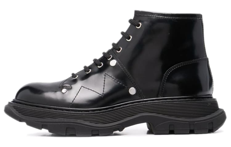 Alexander McQueen Leather Ankle Boot Black Women's