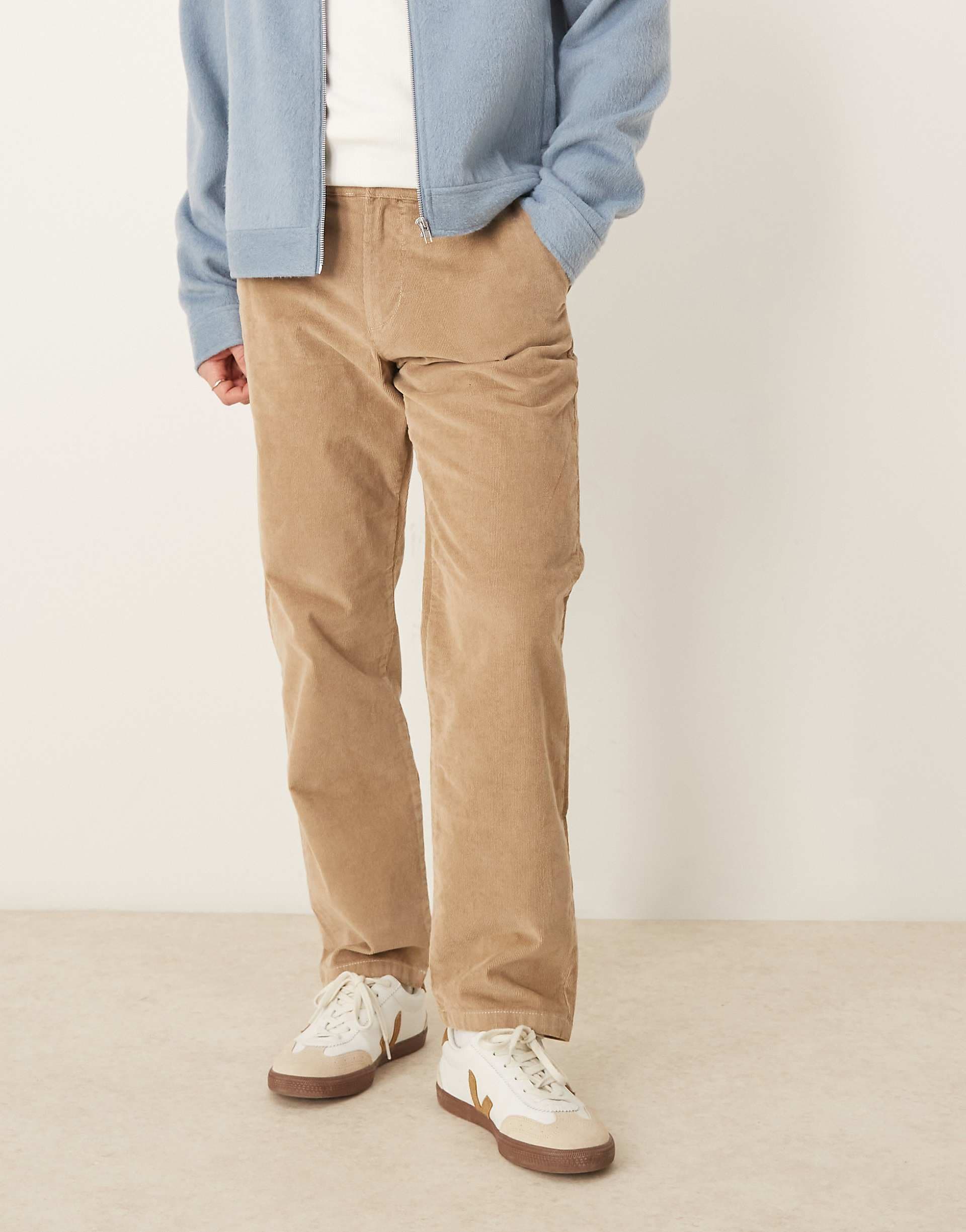 Selected Miles straight fit corduroy pants in cream