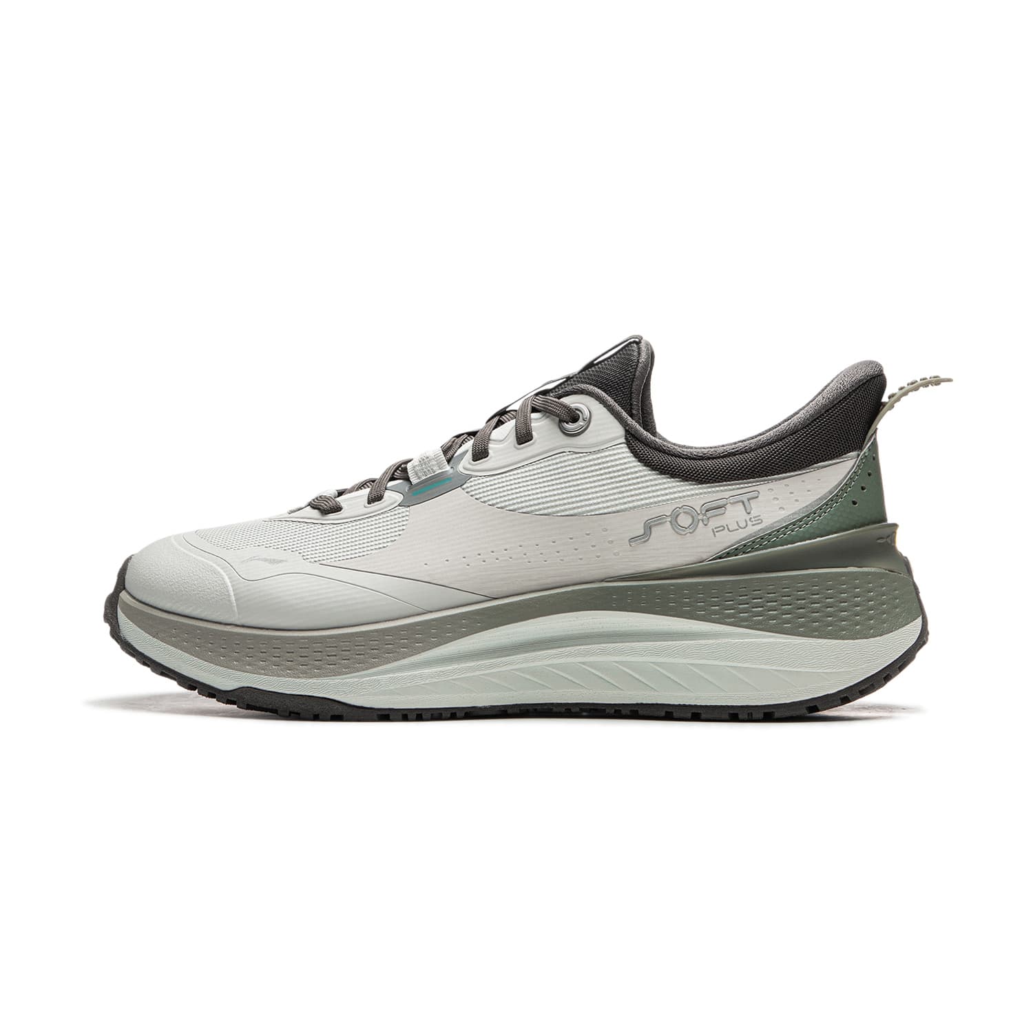 LiNing SOFT PLUS Anti Slip Wear Resistant Low Top Running Shoes Men's Gray Black