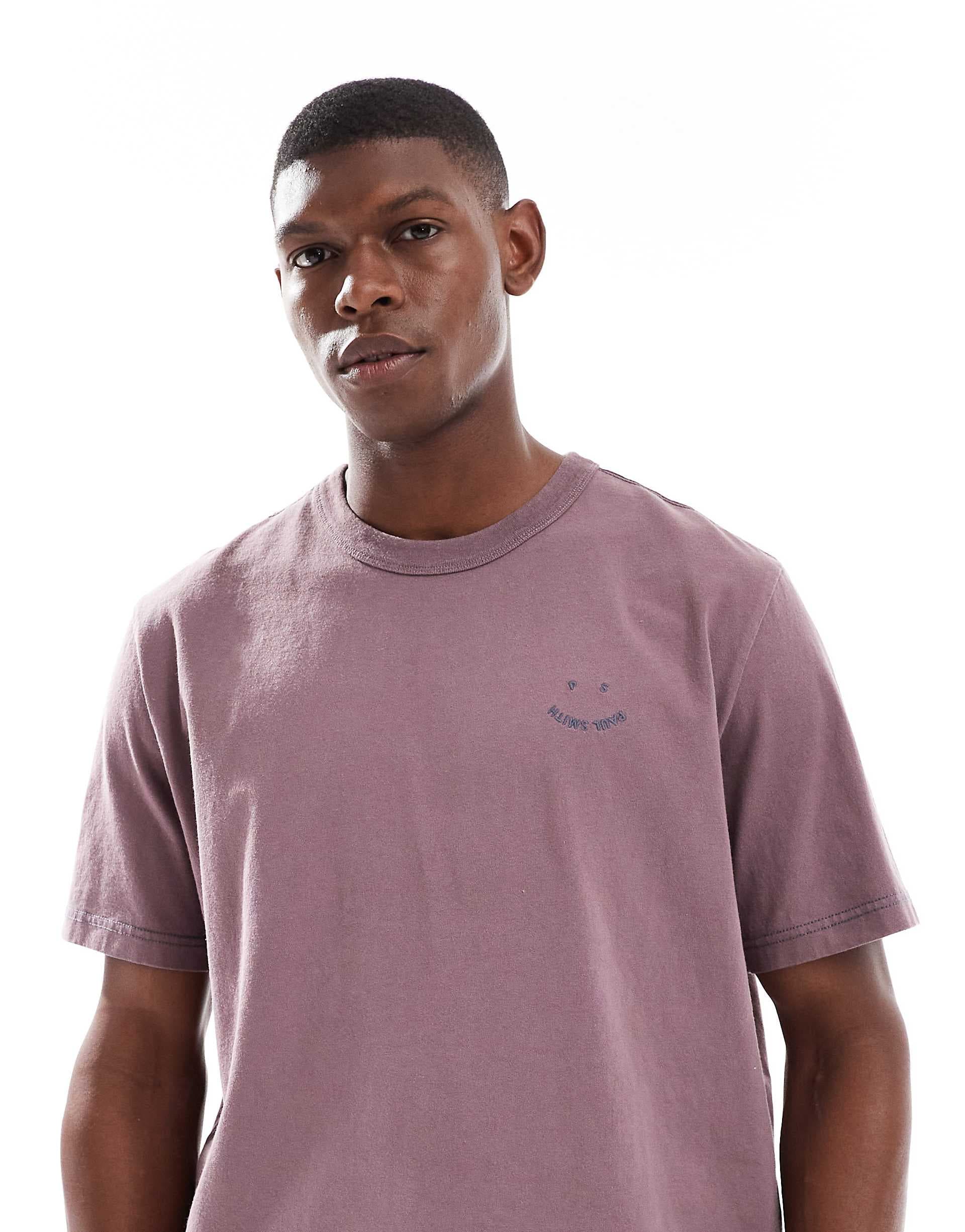 PS Paul Smith oversized happy logo T-shirt in purple