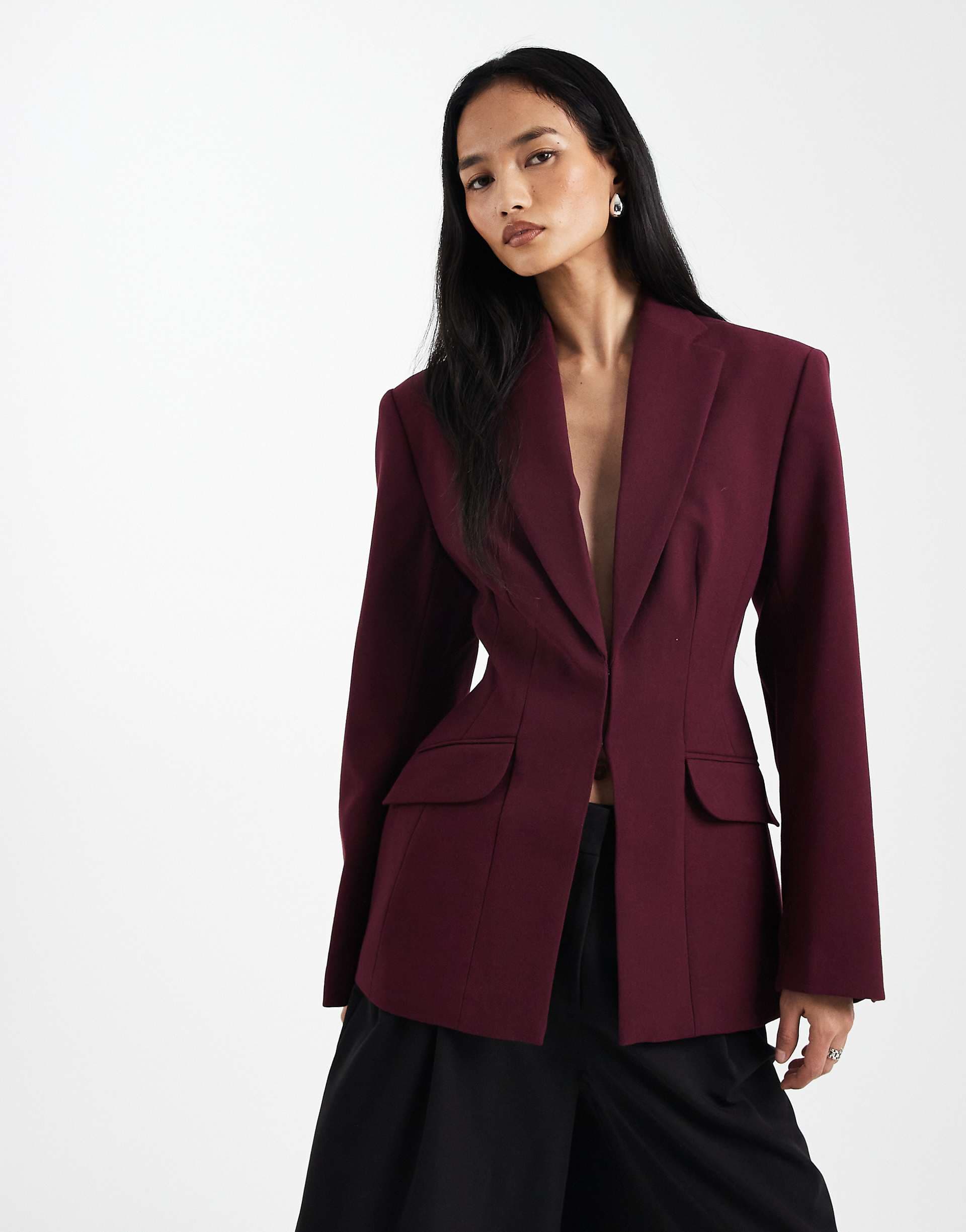 ASOS DESIGN ultimate sculpted suit blazer in plum