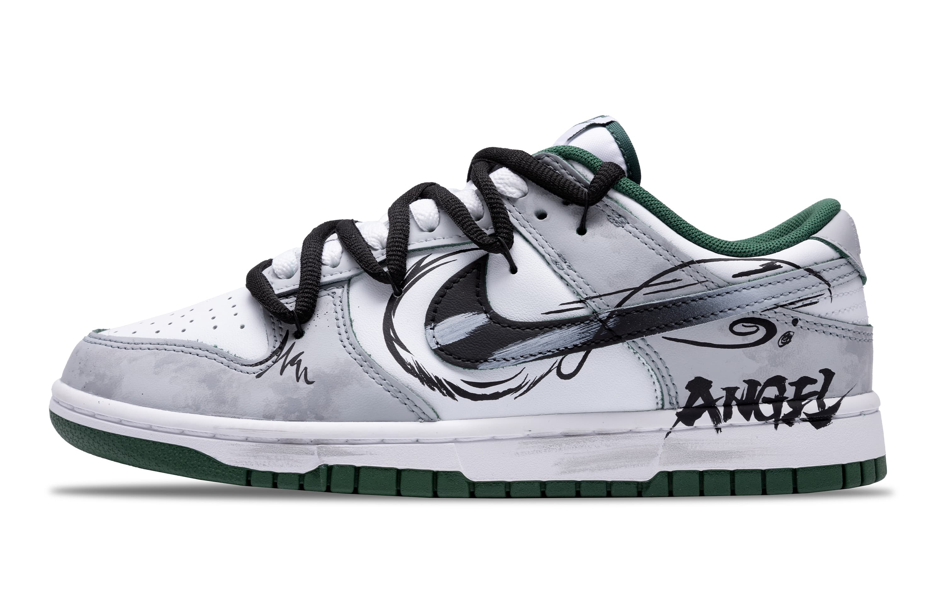Nike Dunk Coverage Anti-Slip And Wear-Resistant Low-Top Skateboard Shoes Unisex Black Gray White