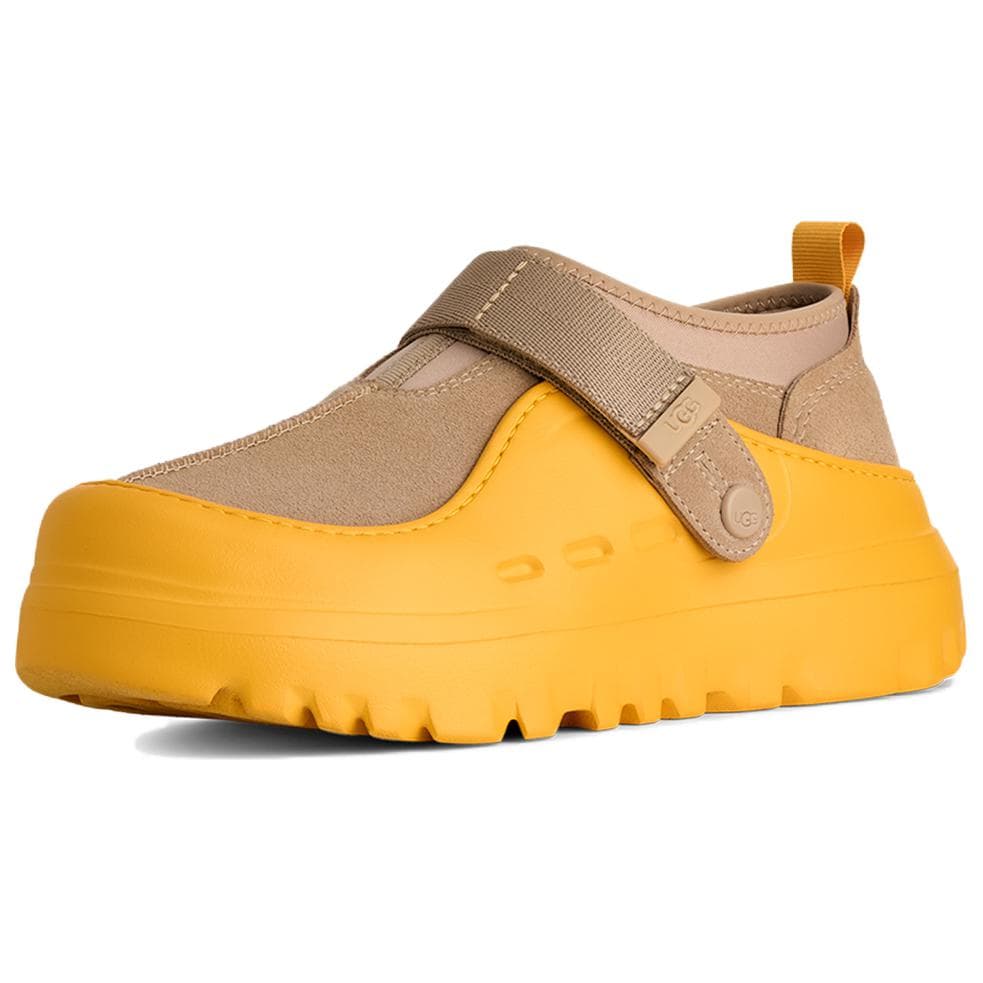 UGG PeakMod Split Leather Round-Toe Platform Low-Top Casual Shoes Unisex Wheat Yellow