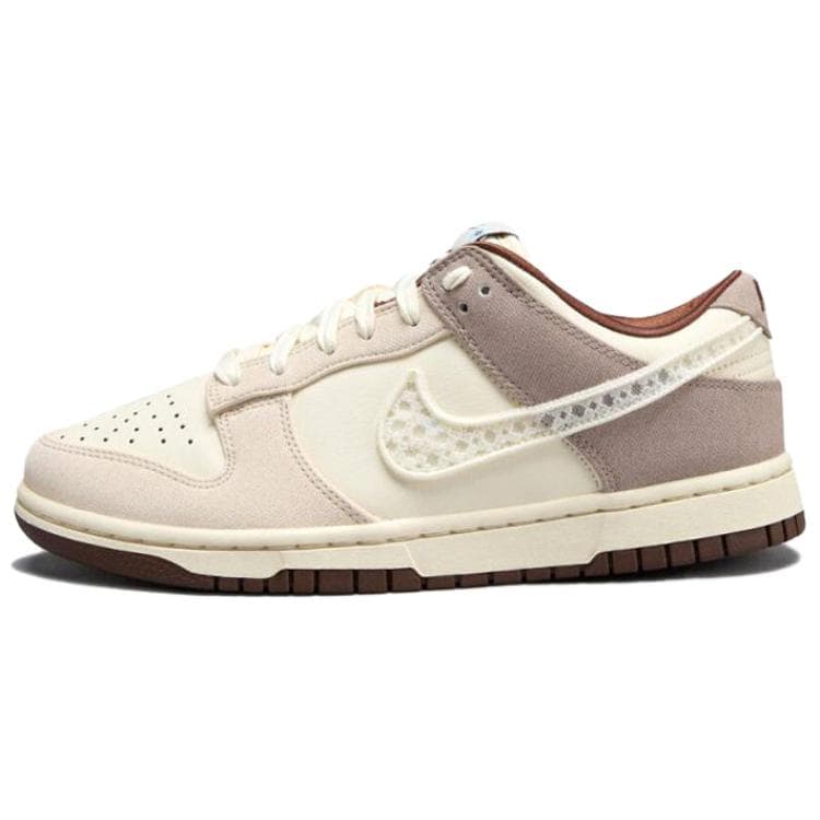 Nike Dunk Abrasion Resistant Low top Skateboard Shoes Women's Beige Brown