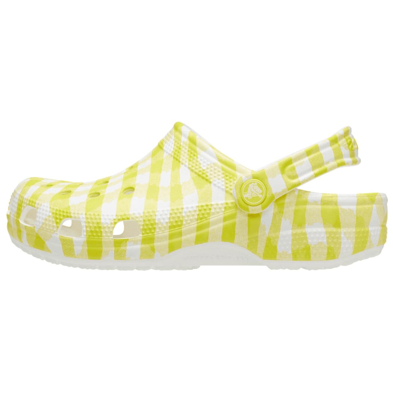 Crocs Classic Gingham Clog Daylily Comfort Trendy Clogs Unisex White Yellow