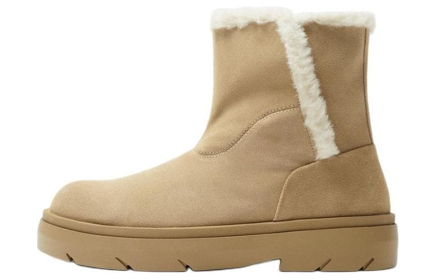 ZARA Snow Boots Men Zebra Print Brown Yellow