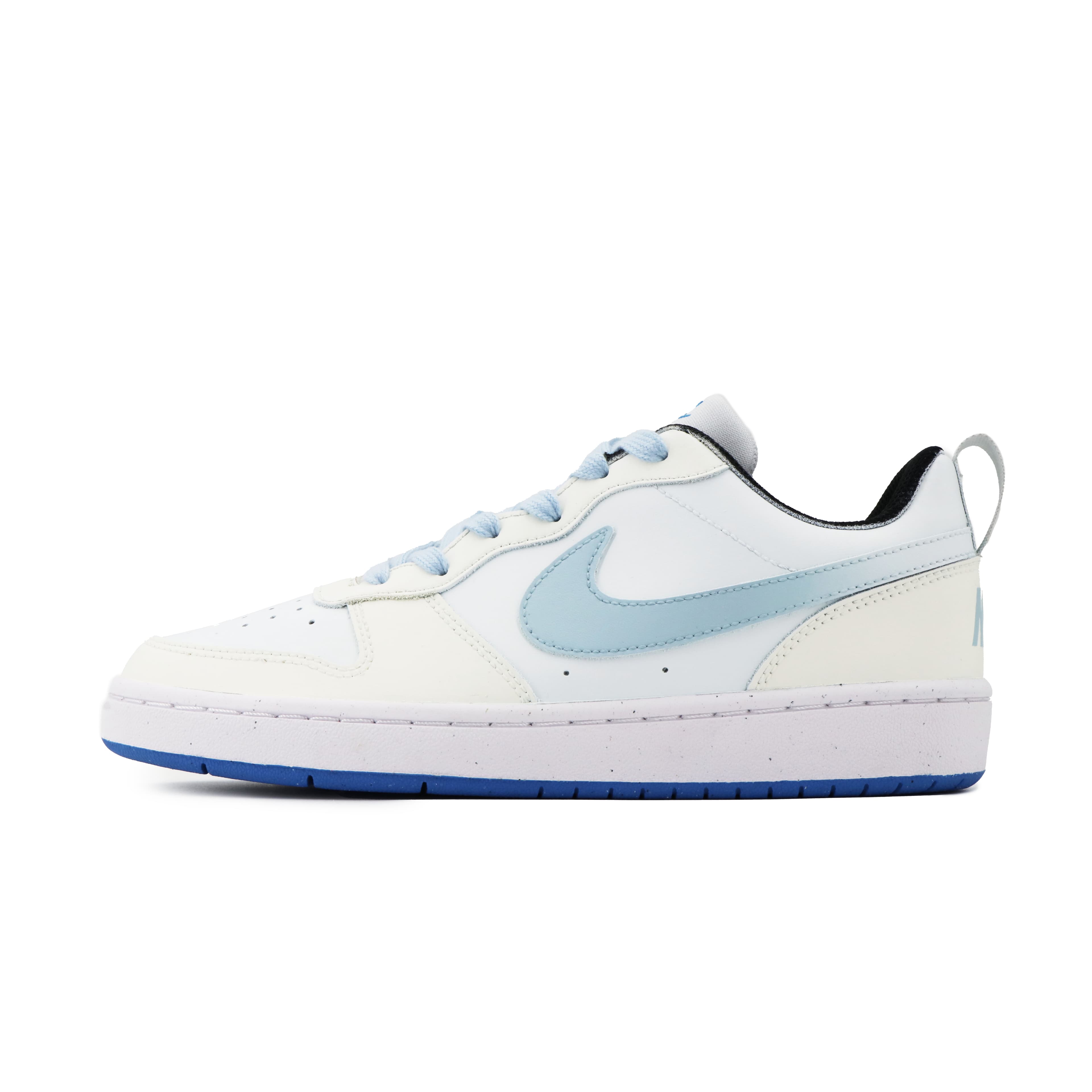 Nike Court Borough Slip-Resistant Cushioning Lightweight Low-Top Skateboard Shoes Women's Beige Blue