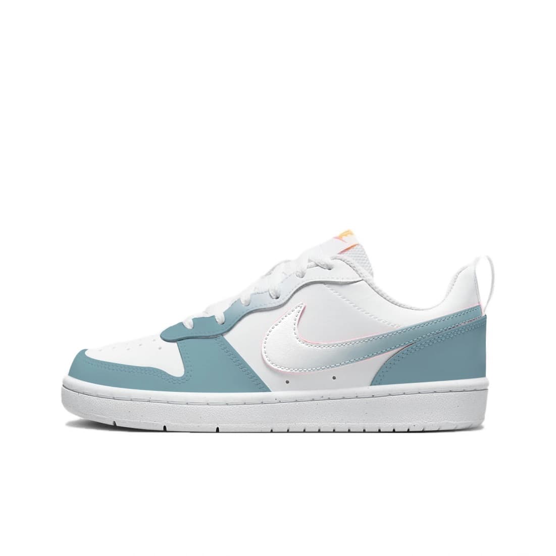 Nike Court Borough Dynamic Girlish Cyber Low-Top Skateboard Shoes Women's White Blue