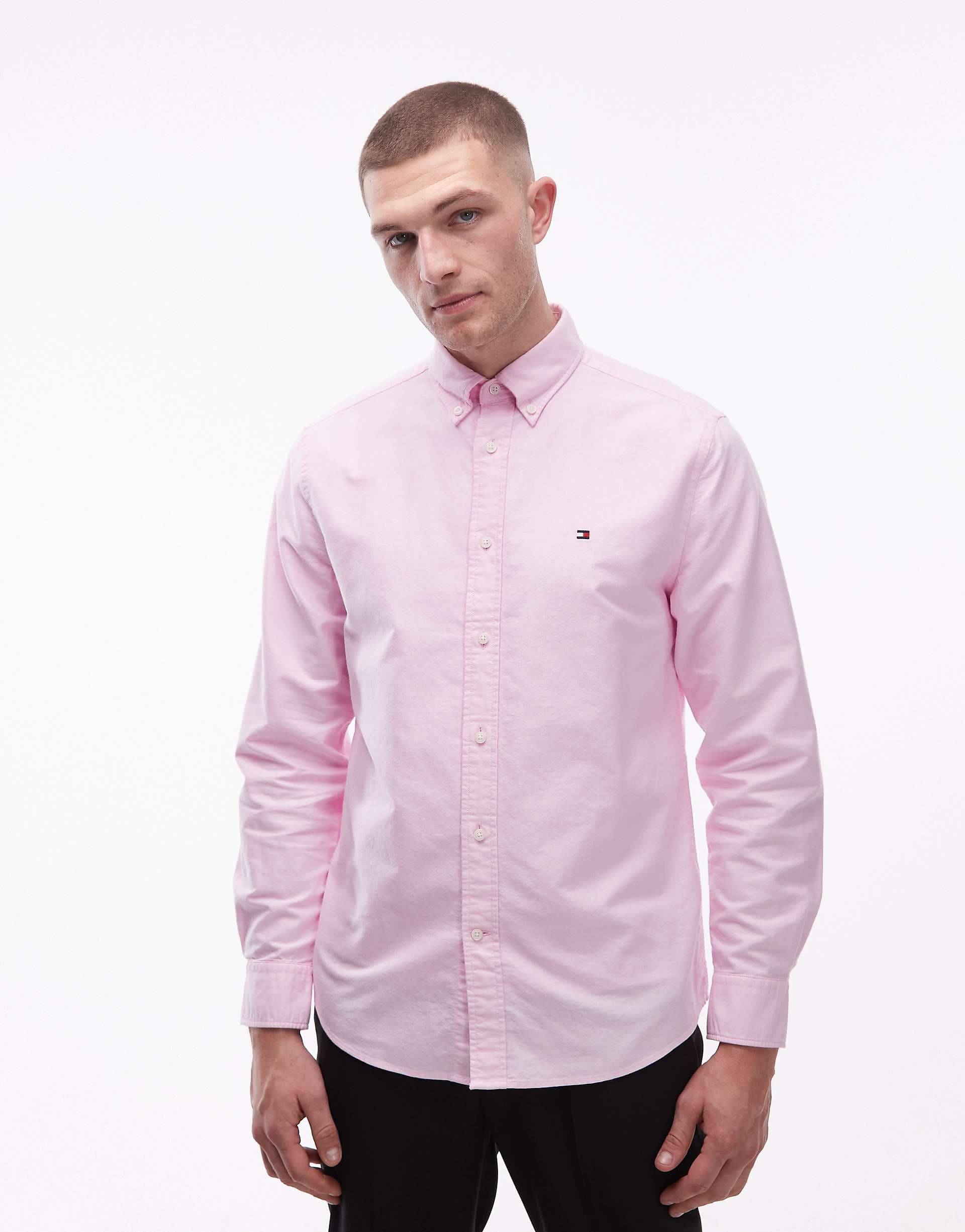 Tommy Hilfiger heritage long sleeve oxford shirt in pink