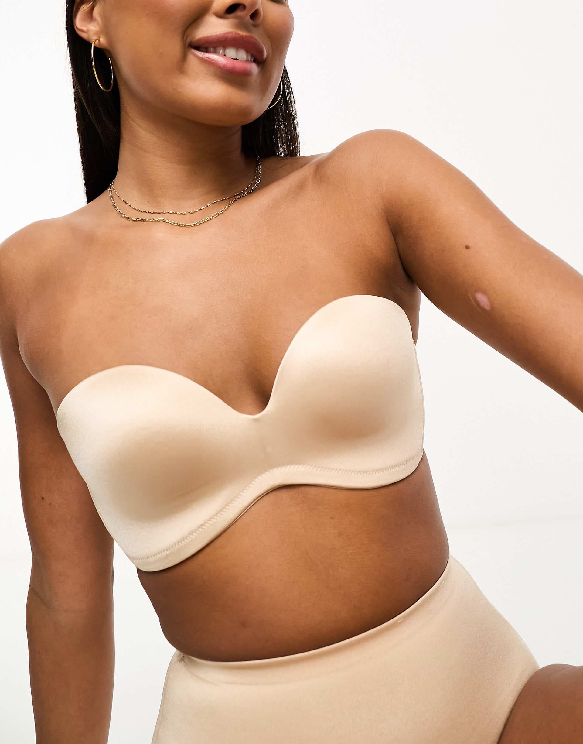 Dorina Mix & Match Sublime Sculpt padded shaping bandeau bra in beige