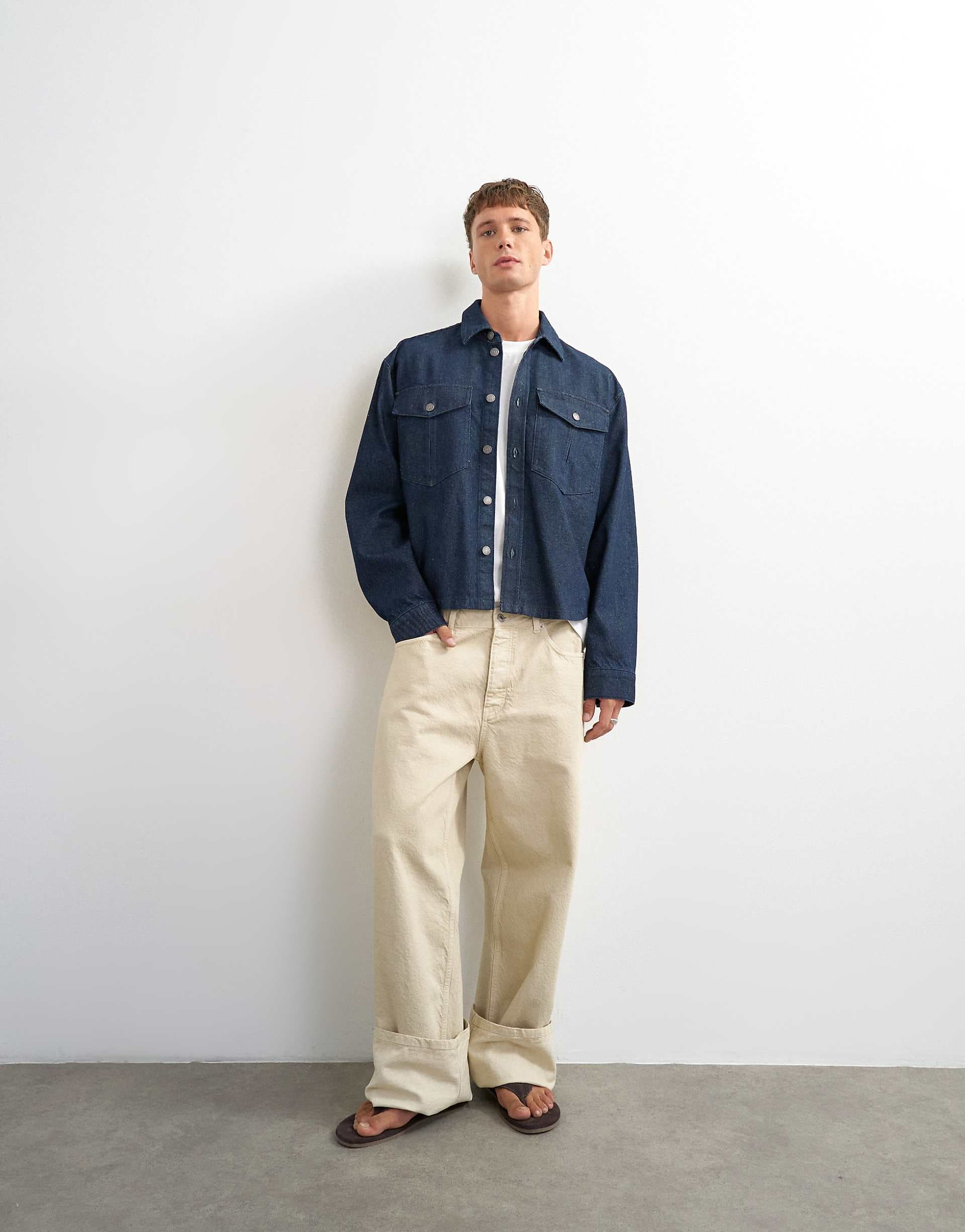 Topman relaxed fit denim overshirt in raw