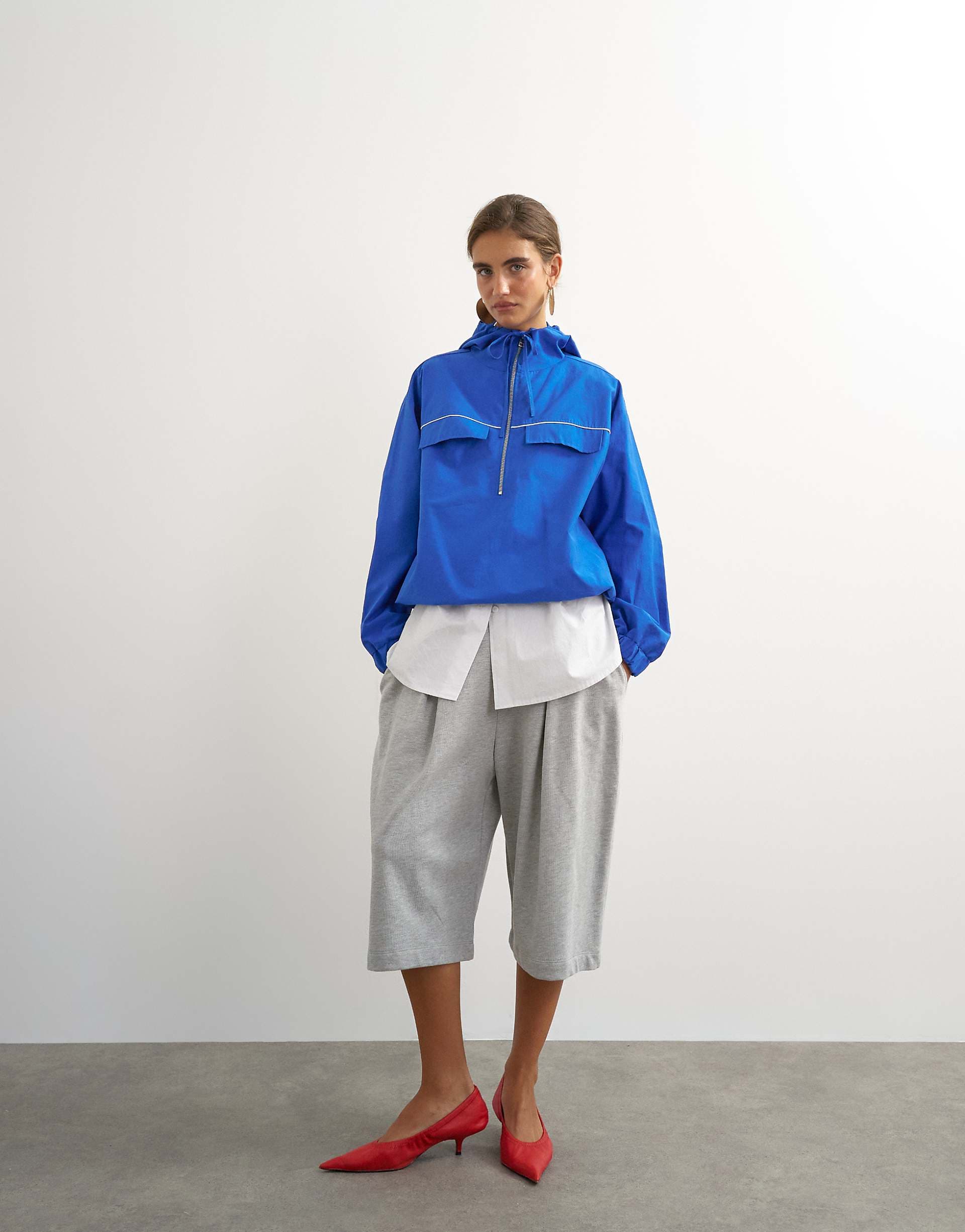 Topshop piping bomber jacket in cobalt
