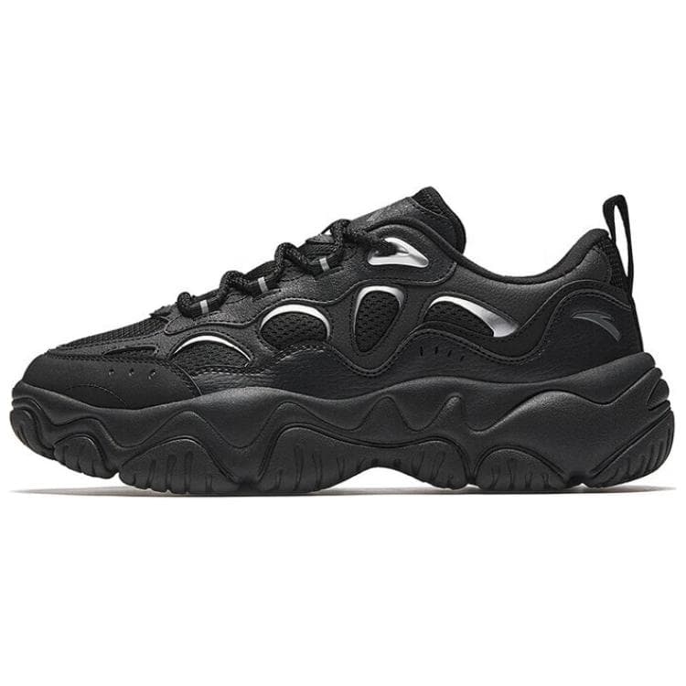 Anta 'Firefly' Versatile Trendy Anti-Slip Shock-Absorbent Lightweight Low-Top Casual Shoes Men's Black Silver