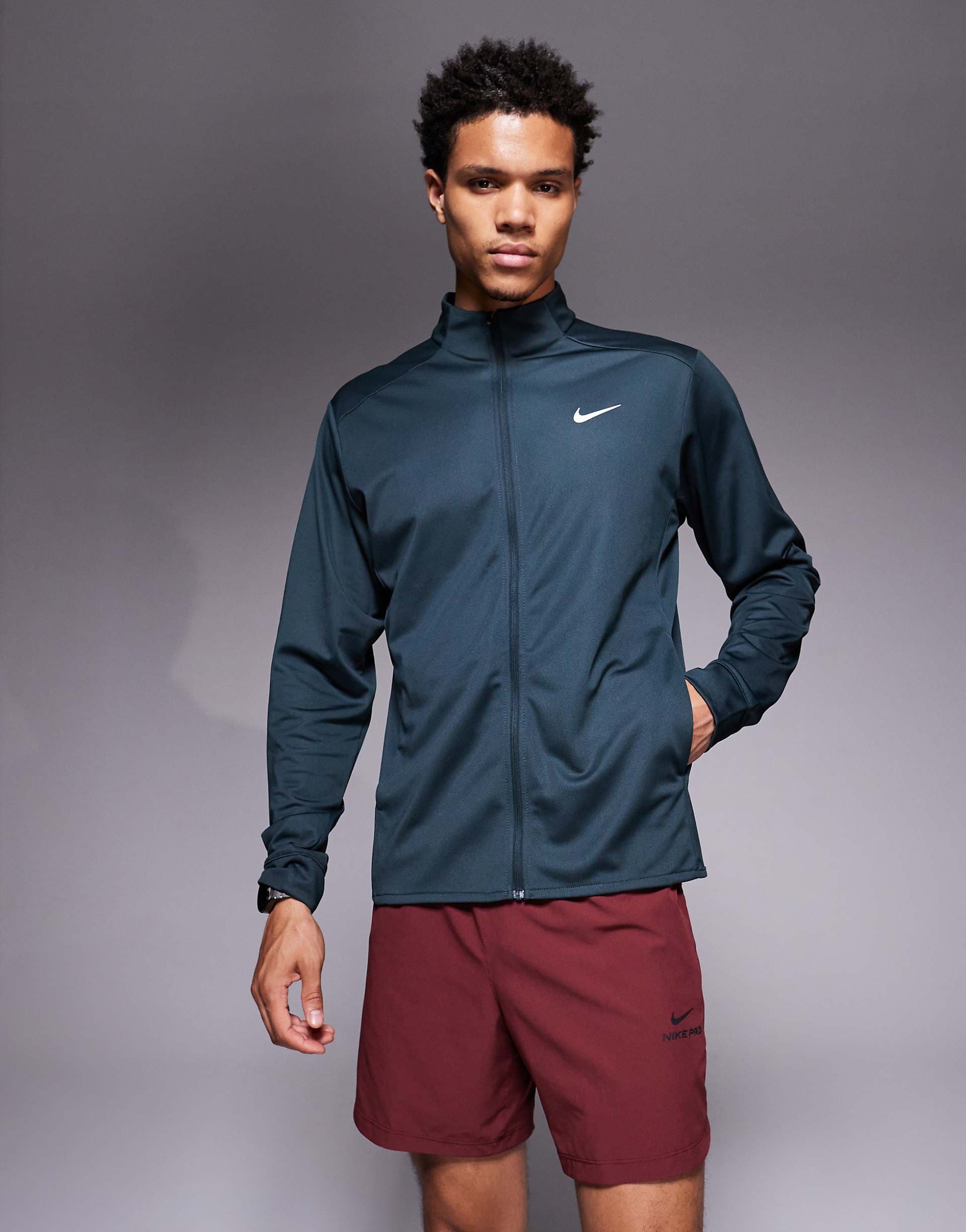 Nike Training Totality zip up jacket in dark green