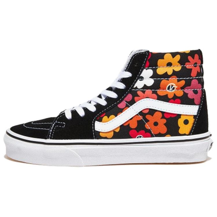Vans Sk8-Hi Skateboard Shoes Women's High-Top Black/White/Multicolor