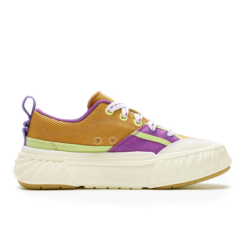 FILA Fosso Wear-Resistant Low-Top Canvas Shoes Women's Purple Yellow