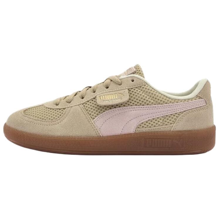 PUMA Palermo CN Mesh Comfortable Soft Thin Sole Slip-Resistant Low-Top Sneakers Women's Light Brown