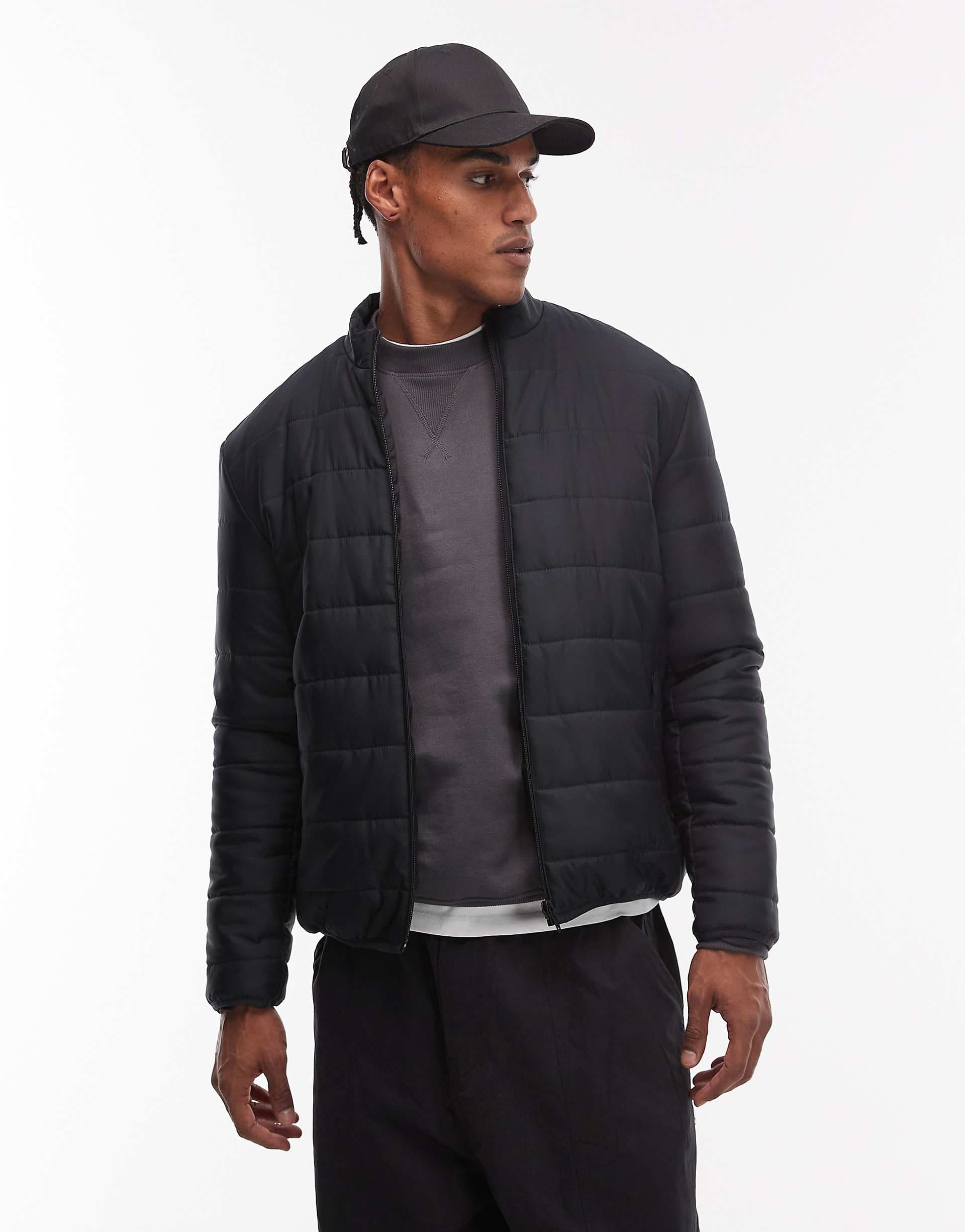 ASOS DESIGN peakMAX™ liner jacket in black