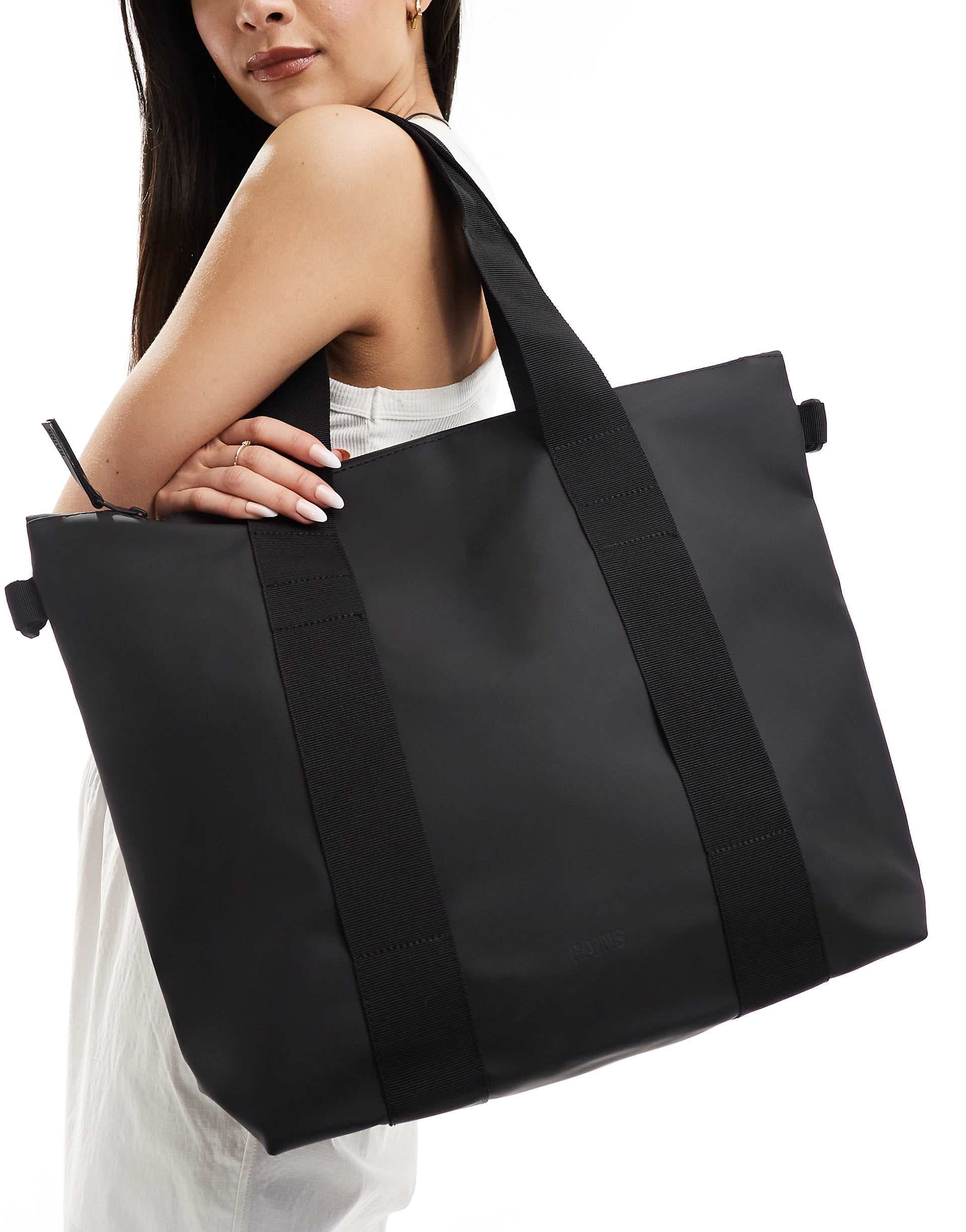Rains 14160 unisex waterproof mini tote bag in black