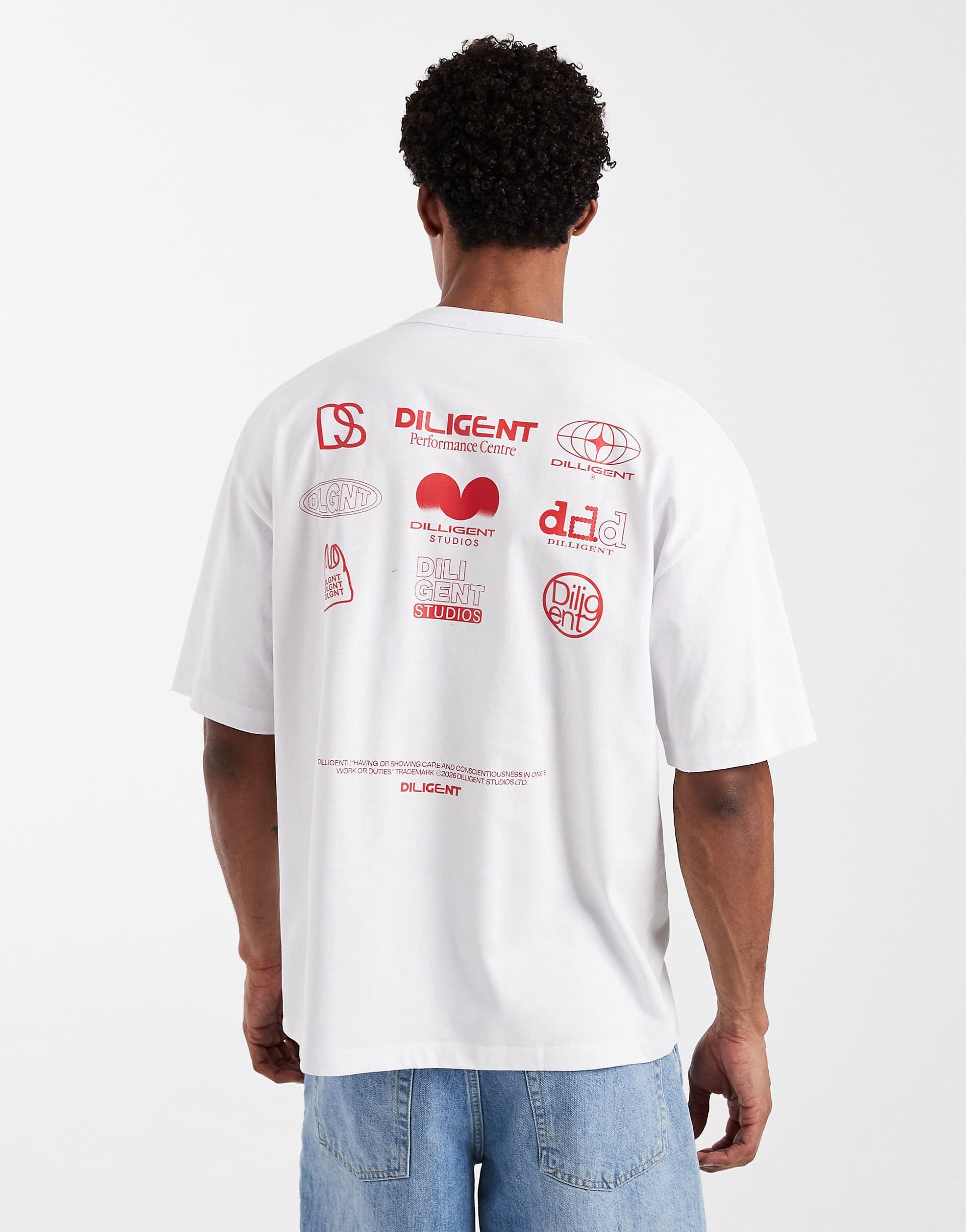 ASOS DESIGN heavyweight oversized T-shirt with back graphic in white