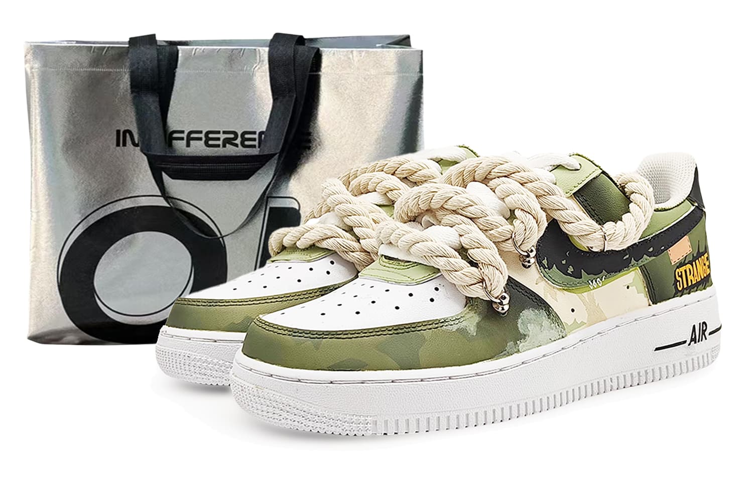 Nike Air Force 1 Wear-Resistant Low-Top Skateboard Shoes Unisex White Green