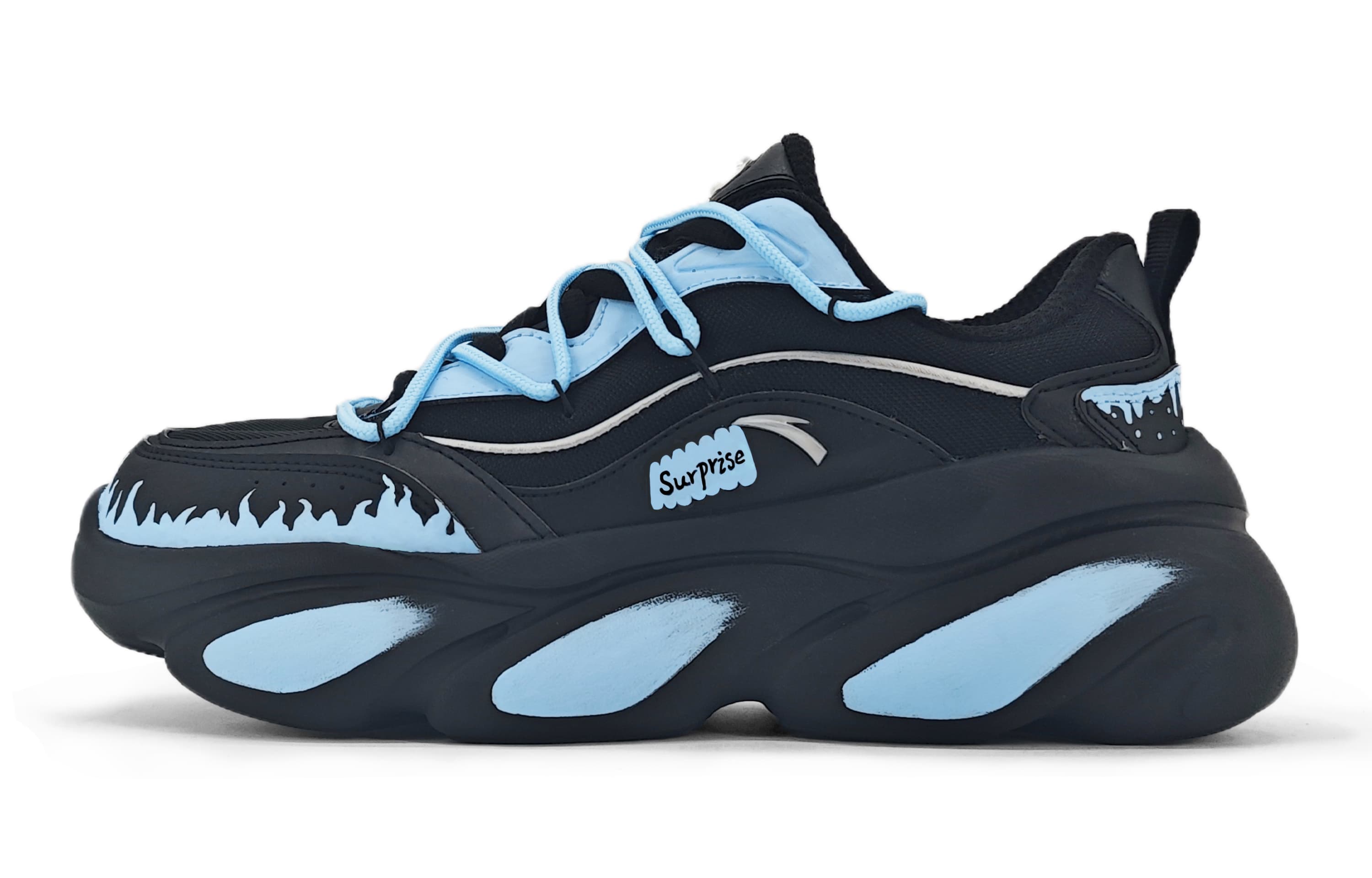 Anta Cat Paw Low-Top Dad Shoes Women's Black Blue