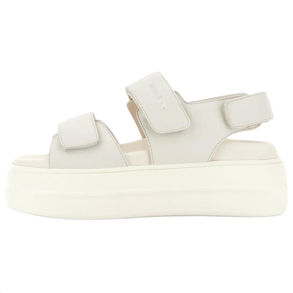 HOGAN H680 Women's Calfskin Open-Toe Strap Sandals White