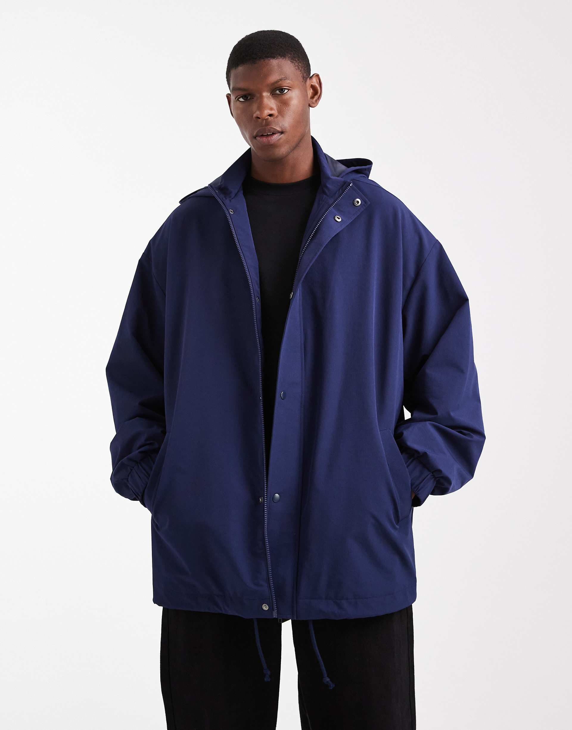 ASOS DESIGN windbreaker jacket in navy