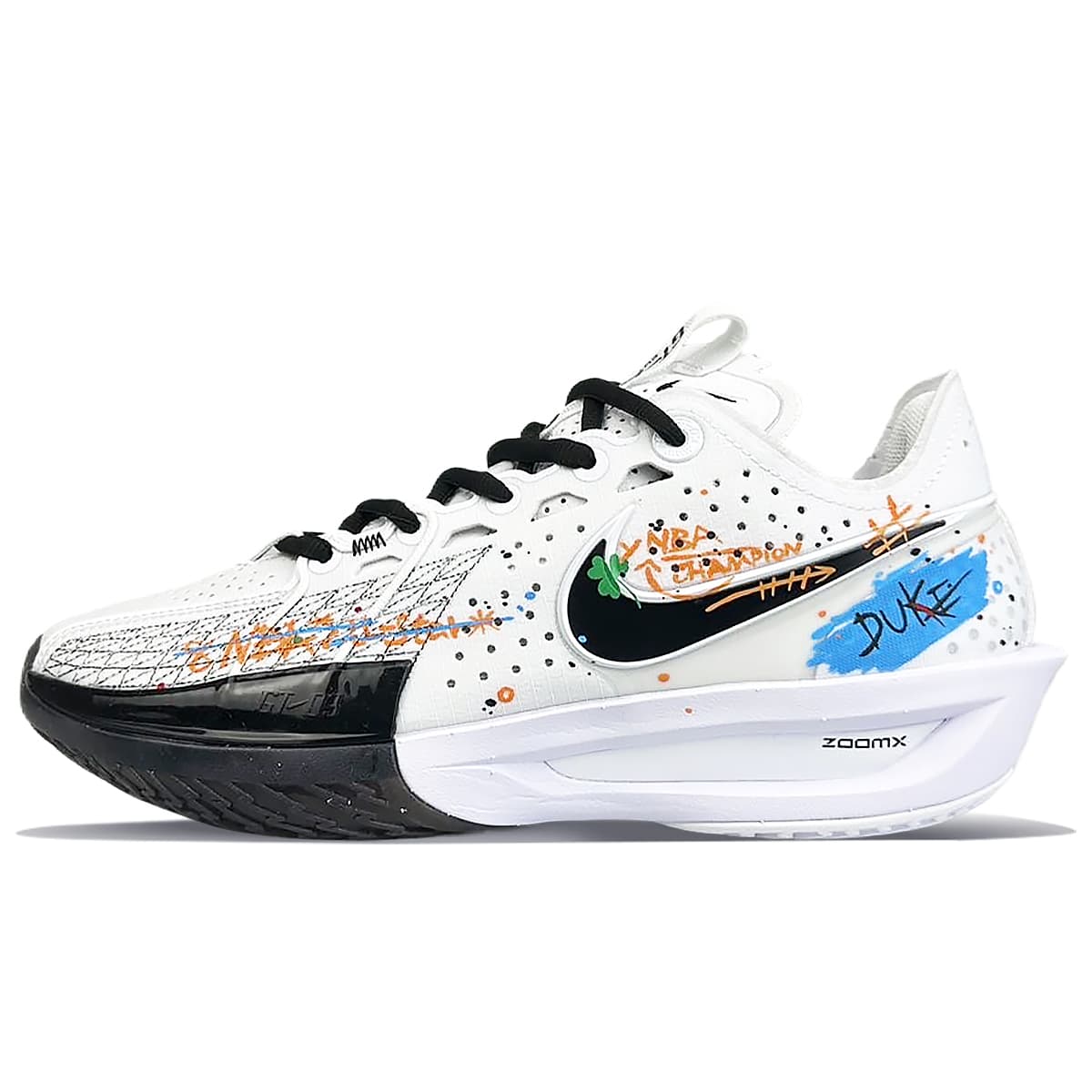 Nike Air Zoom G.T. Cut 3 Cushioning Wear-Resistant Low-Top Basketball Shoes Unisex White Blue