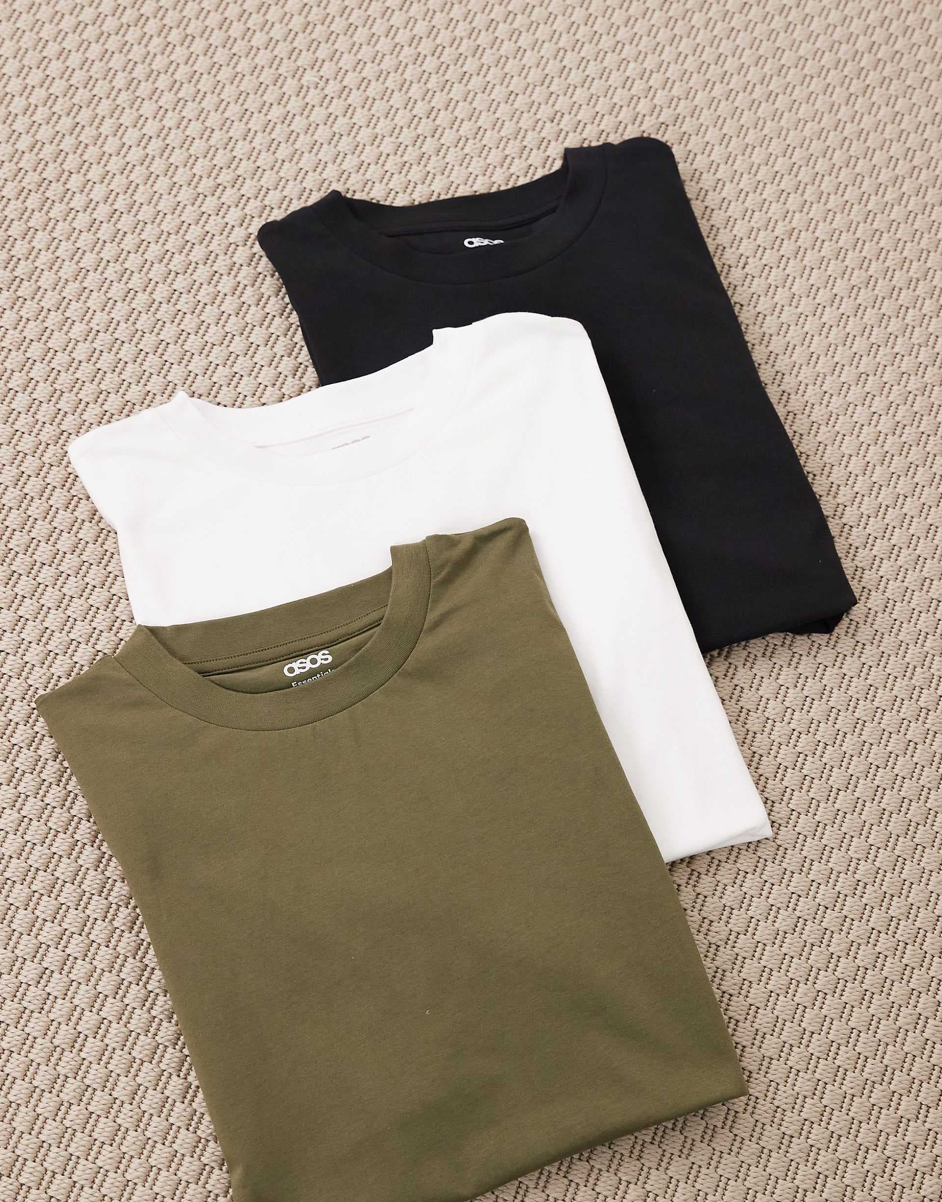 ASOS DESIGN Essentials 3-pack oversized T-shirts in multi
