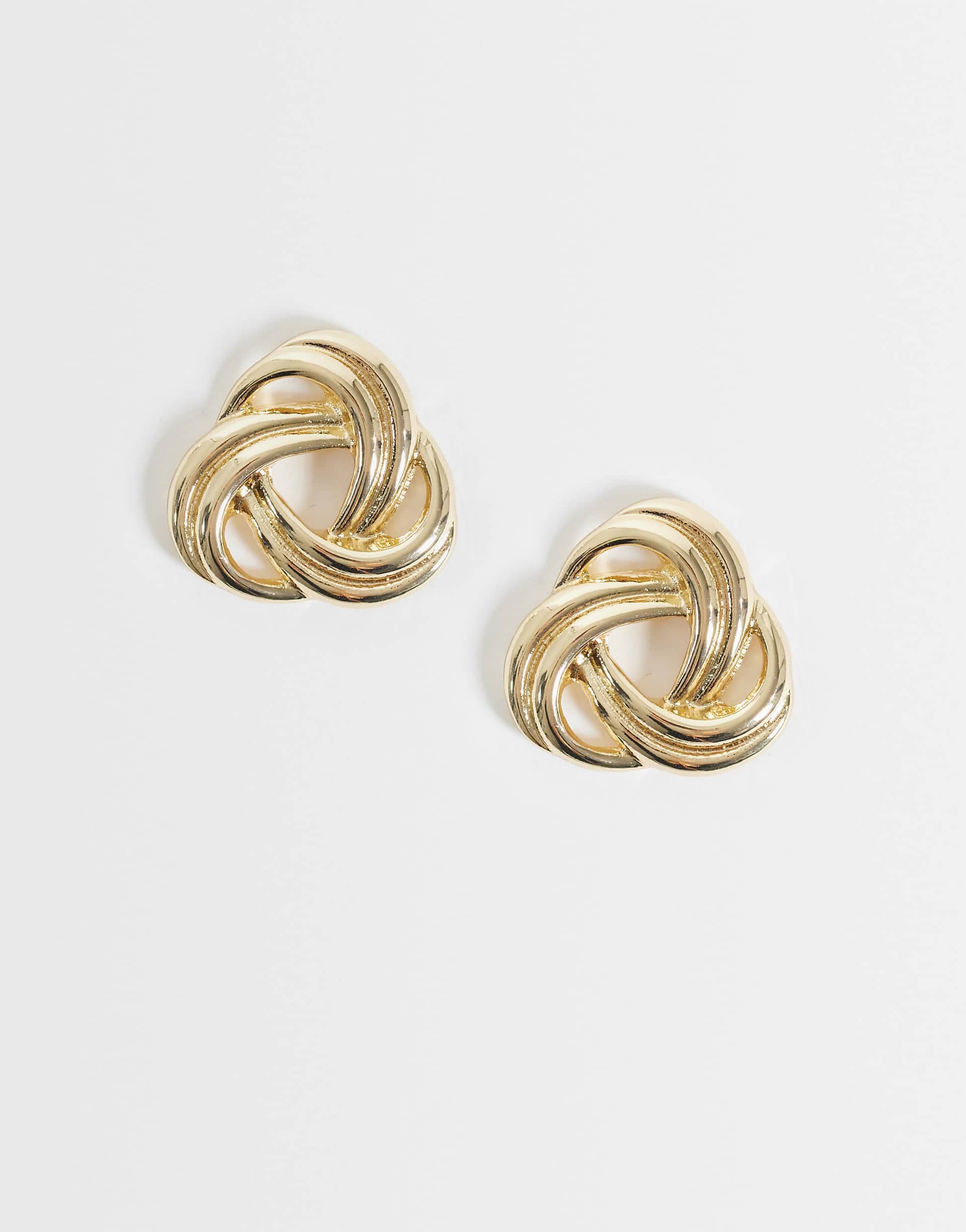 DesignB London vintage inspired knot earrings in gold